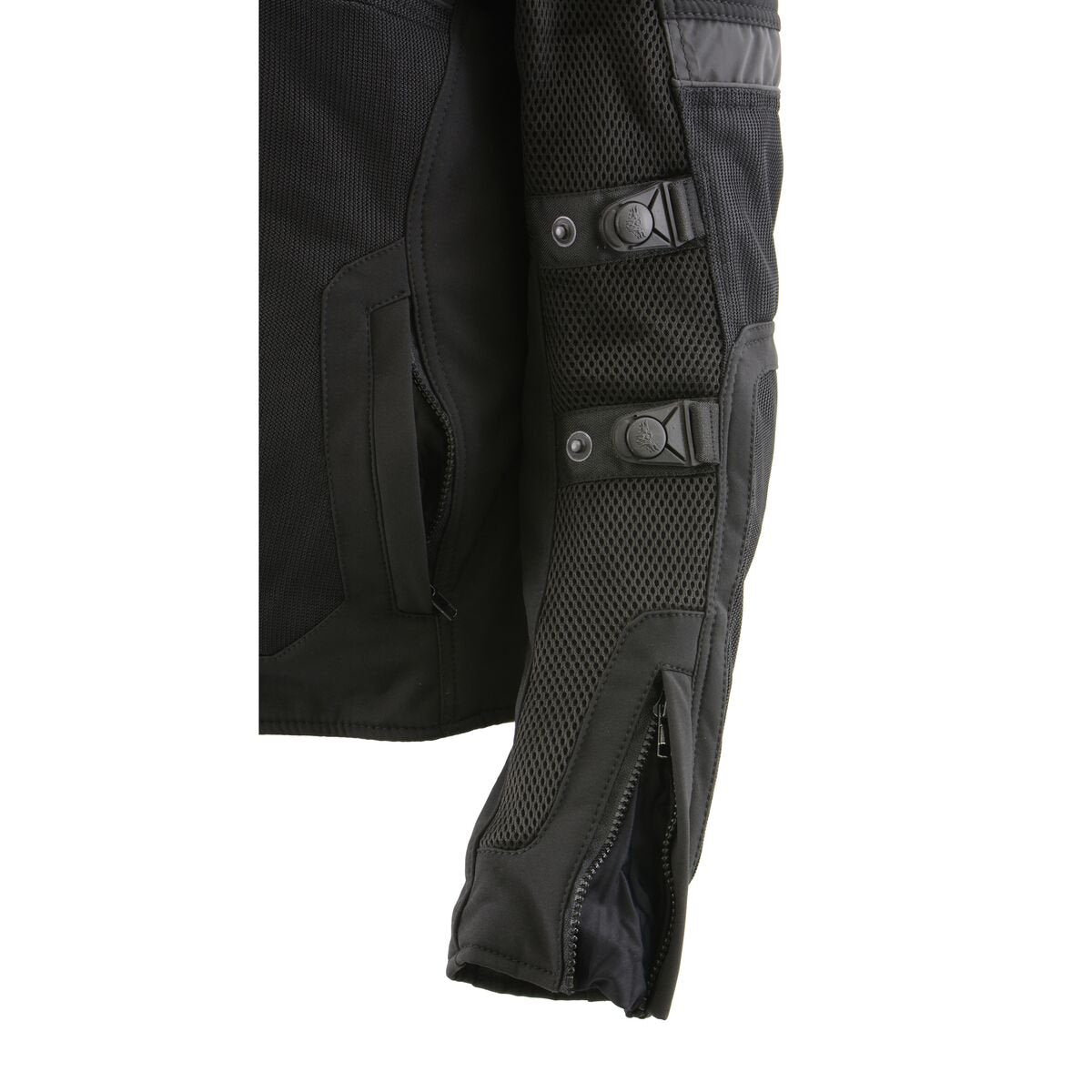 MPL2775 Black Armored Textile Motorcycle Jacket for Women - All Season Jacket w/ Removable Liner