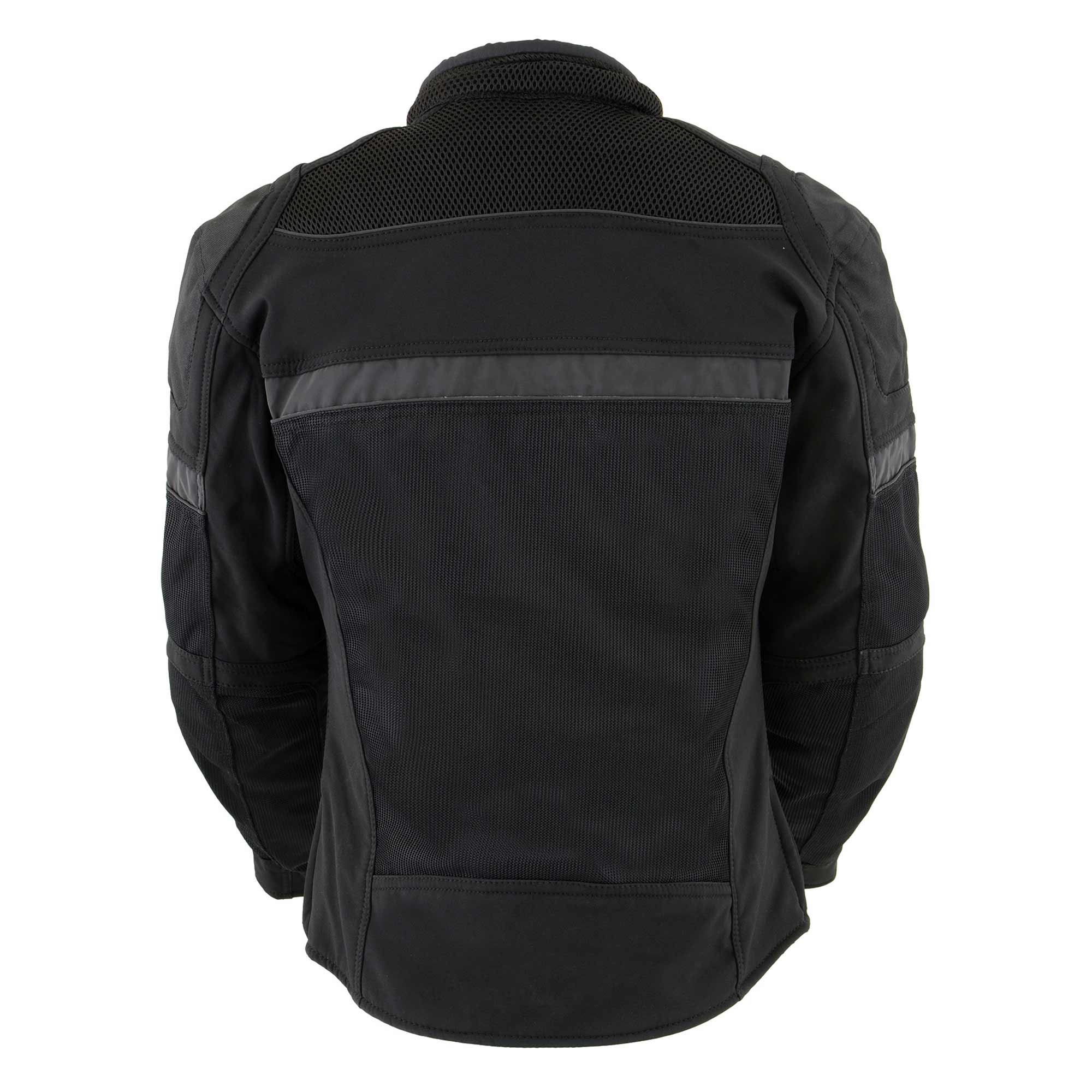 MPL2775 Black Armored Textile Motorcycle Jacket for Women - All Season Jacket w/ Removable Liner