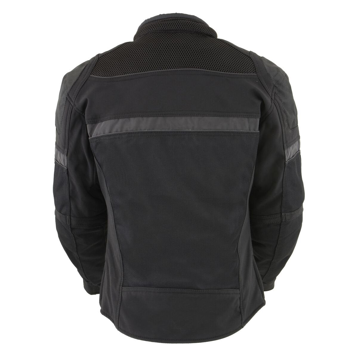 MPL2775 Black Armored Textile Motorcycle Jacket for Women - All Season Jacket w/ Removable Liner