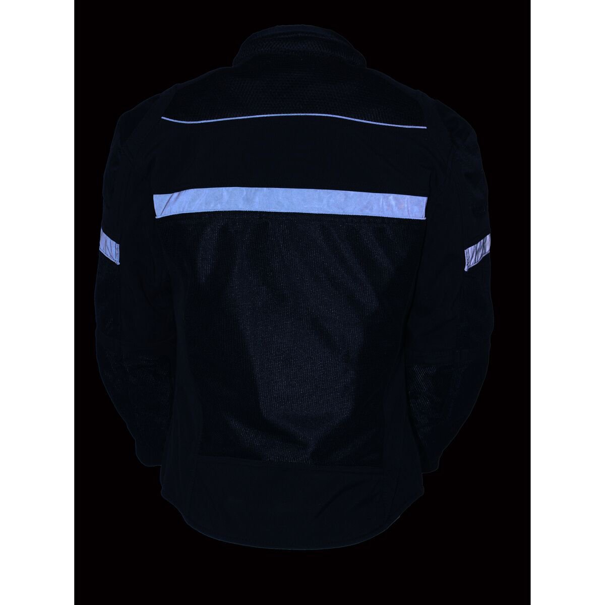 MPL2775 Black Armored Textile Motorcycle Jacket for Women - All Season Jacket w/ Removable Liner