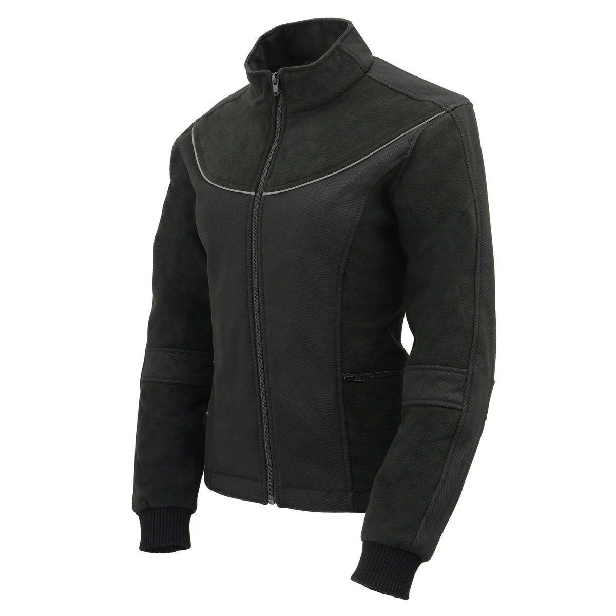 MPL2780 Women's Black Textile and Fleece Combo Jacket