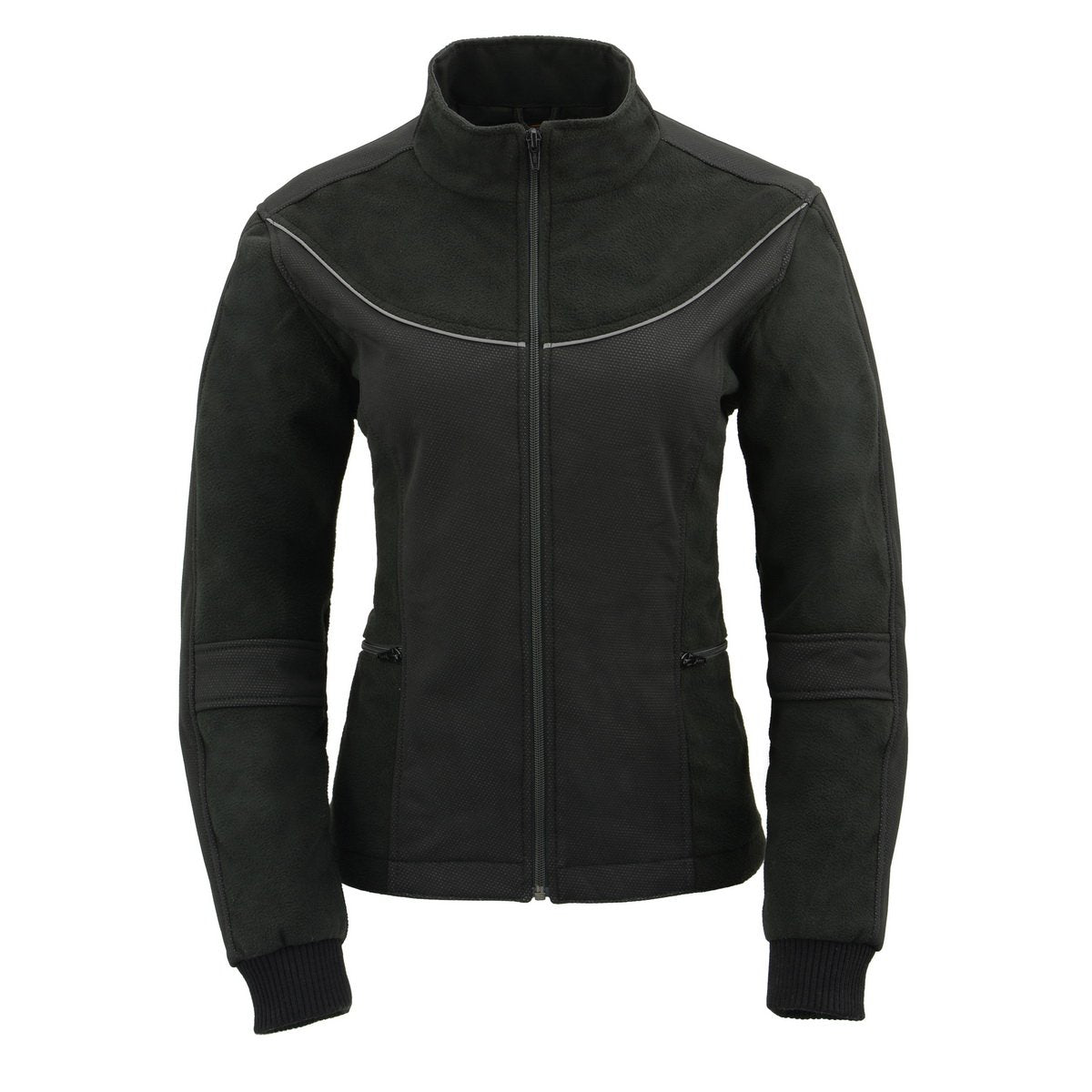 MPL2780 Women's Black Textile and Fleece Combo Jacket