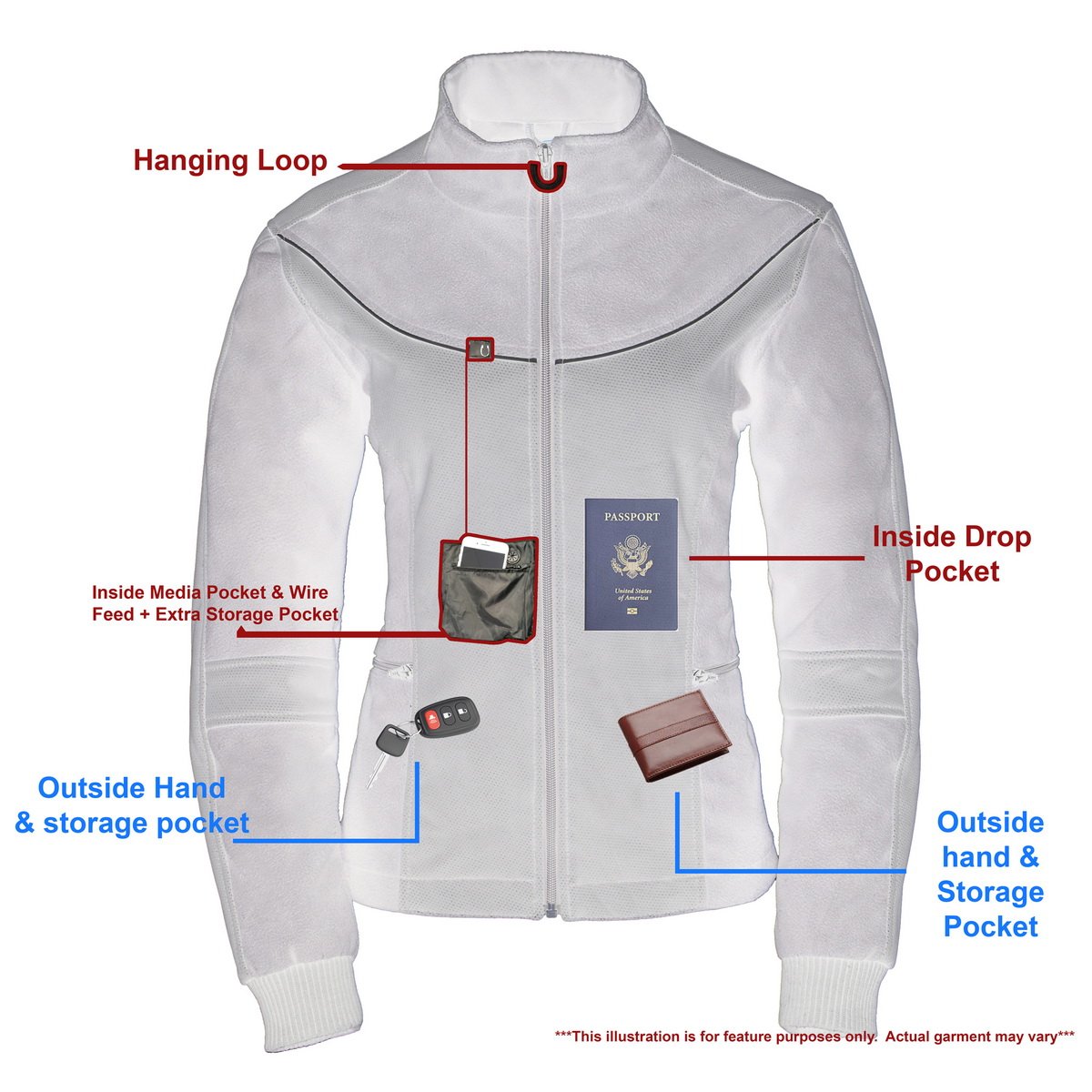 MPL2780 Women's Black Textile and Fleece Combo Jacket