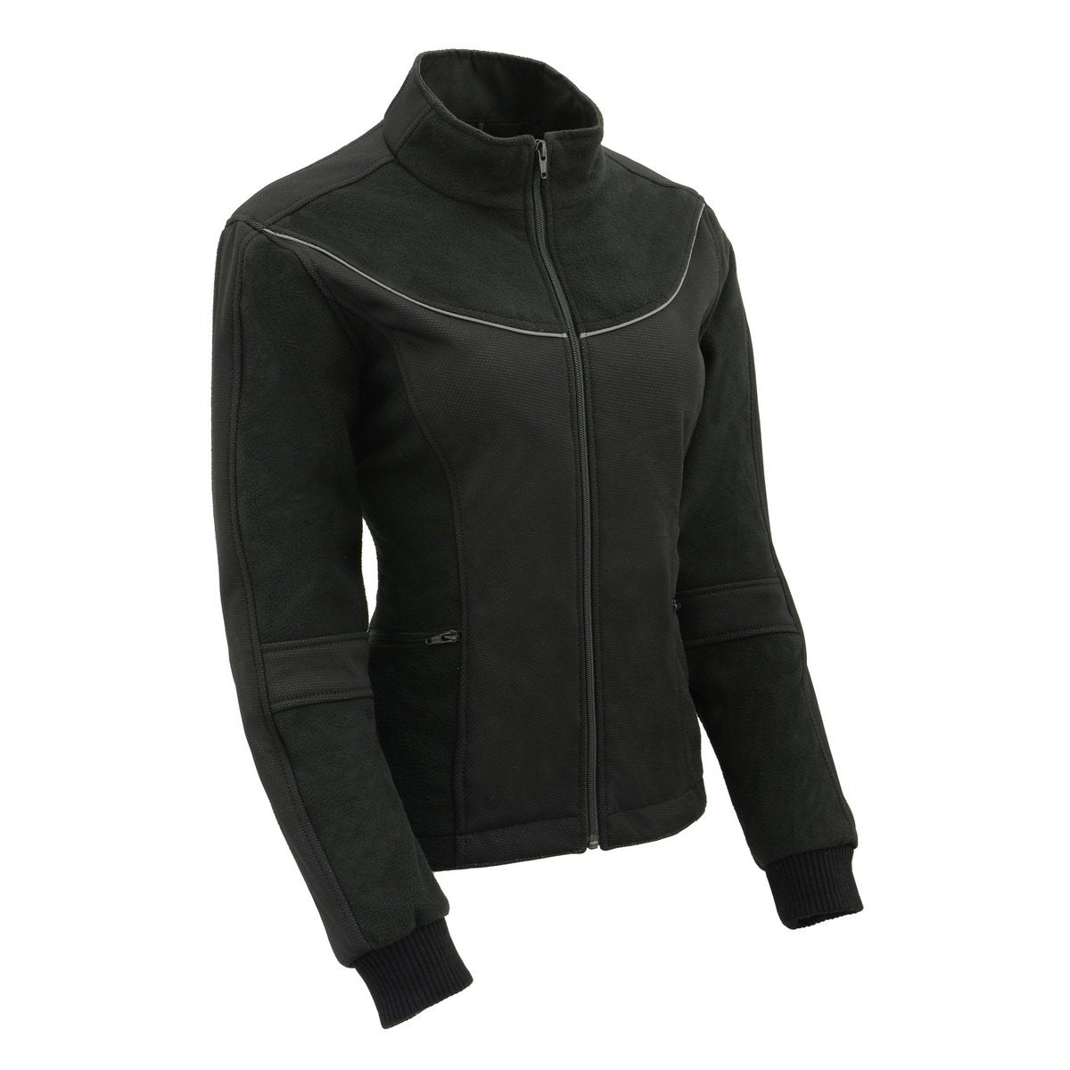 MPL2780 Women's Black Textile and Fleece Combo Jacket