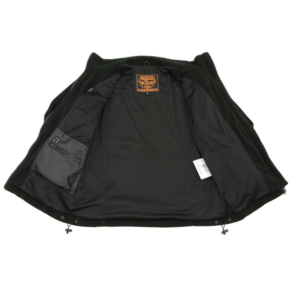 MPL2784 Women's Black Micro Fleece Jacket with Reflective Stripes