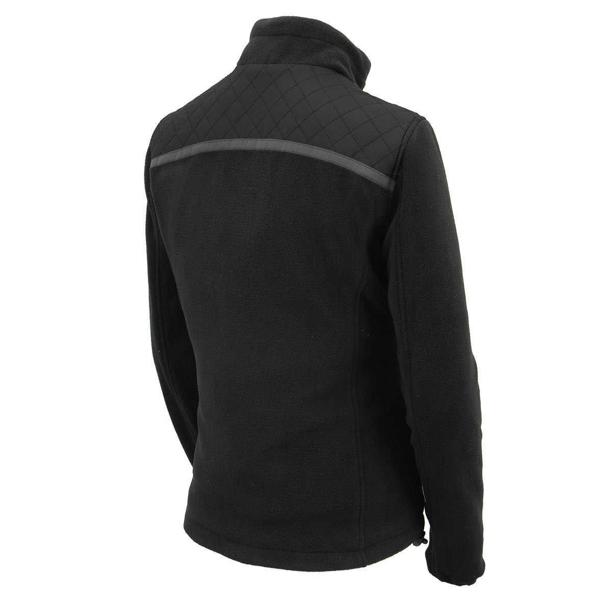 MPL2784 Women's Black Micro Fleece Jacket with Reflective Stripes