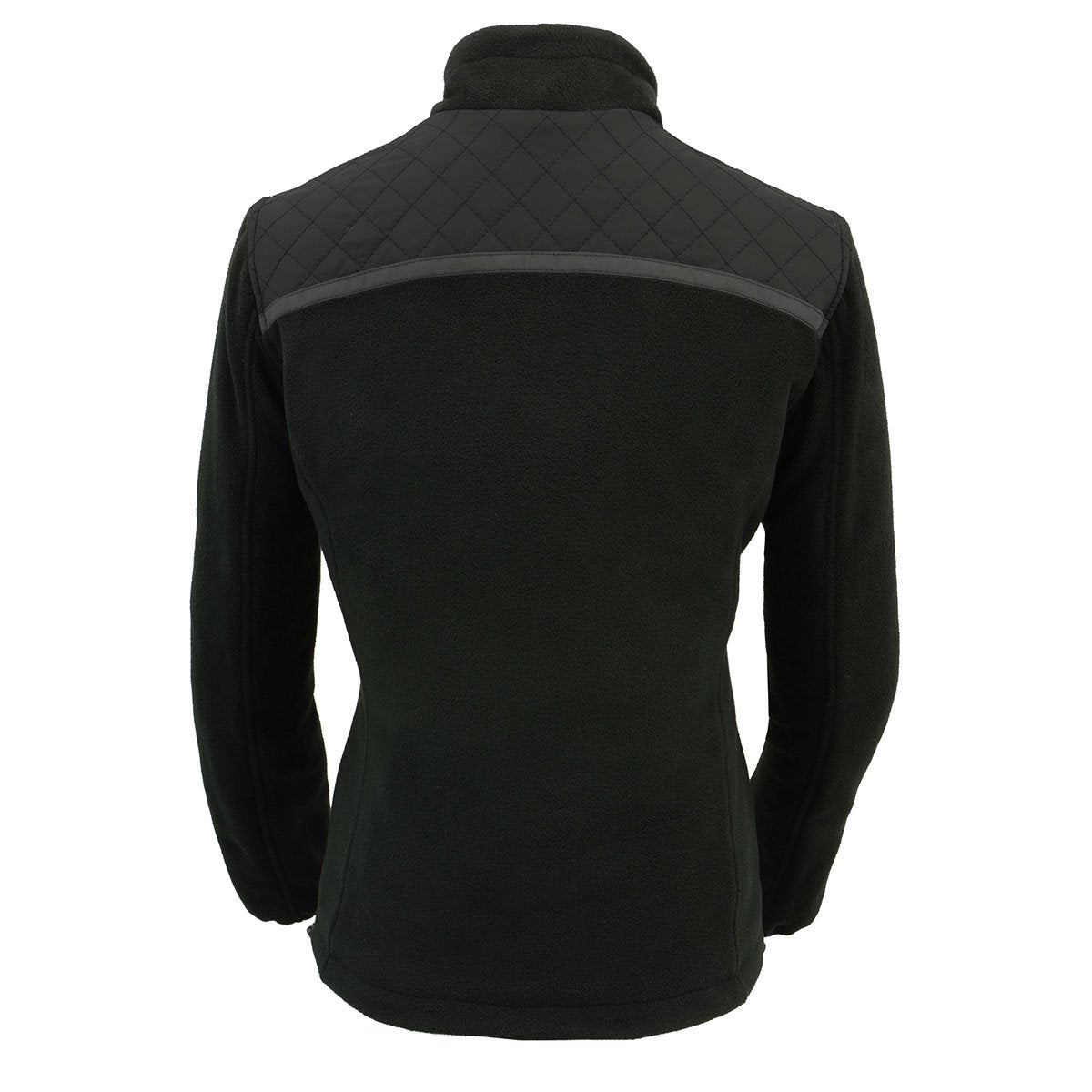 MPL2784 Women's Black Micro Fleece Jacket with Reflective Stripes
