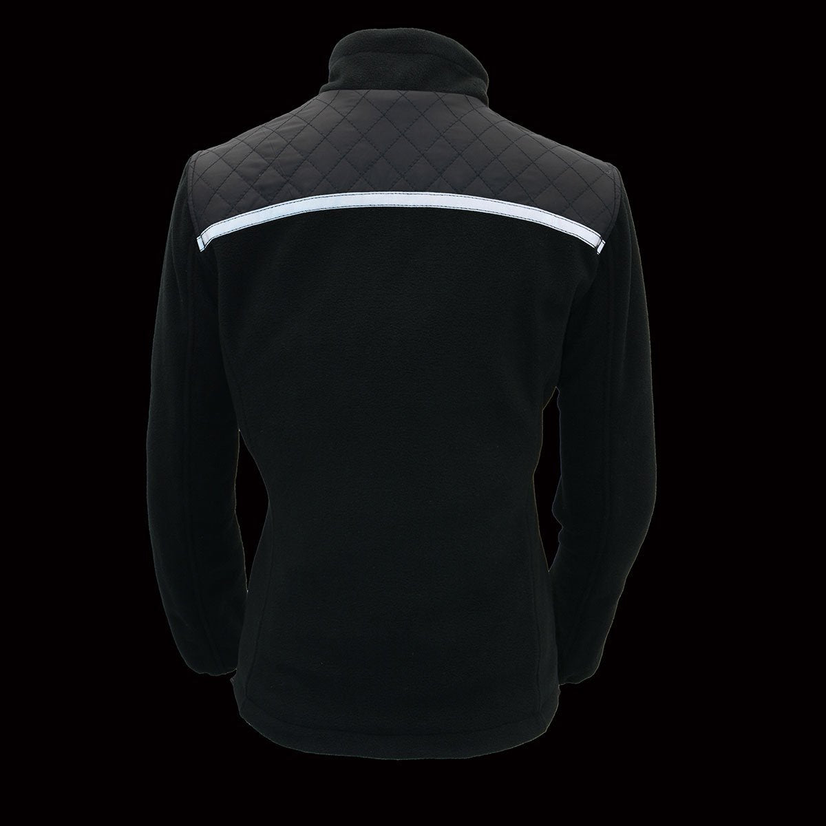 MPL2784 Women's Black Micro Fleece Jacket with Reflective Stripes