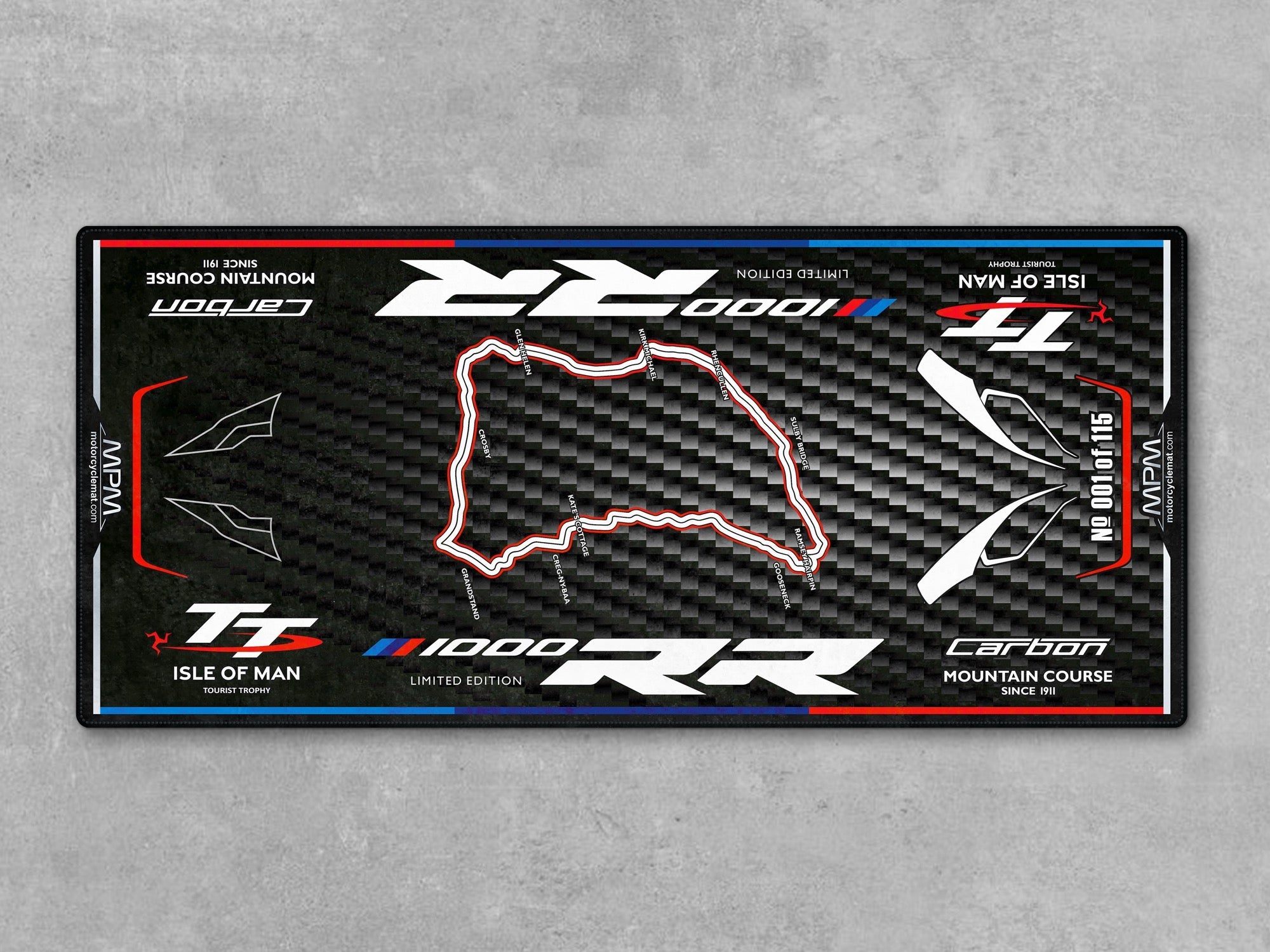 MPM Motorcycle Mat for BMW M1000RR Isle of Man TT - MM4284