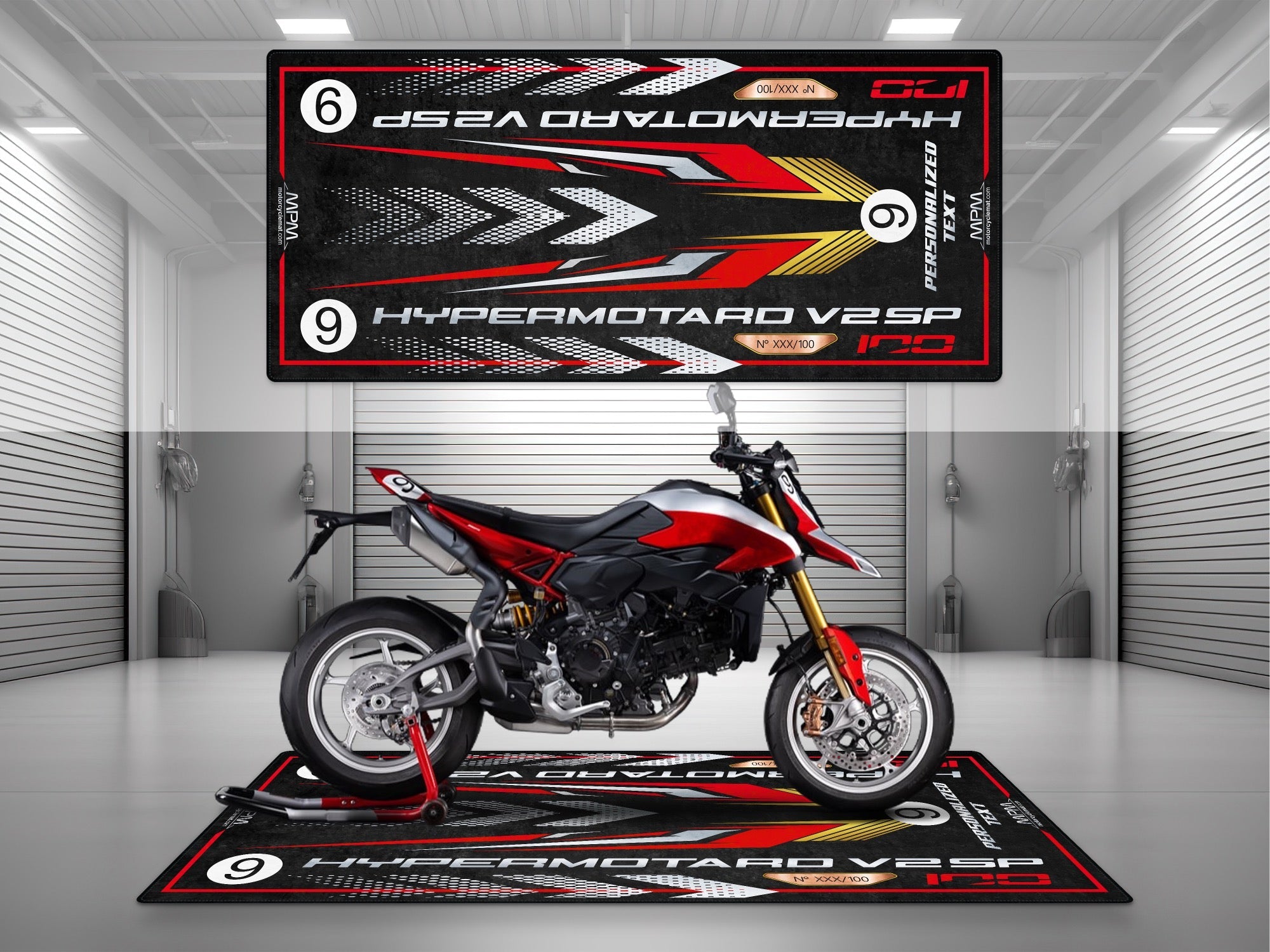 MPM Motorcycle Mat for Ducati Hypermotard V2 SP Collezione 100 - MM4278
