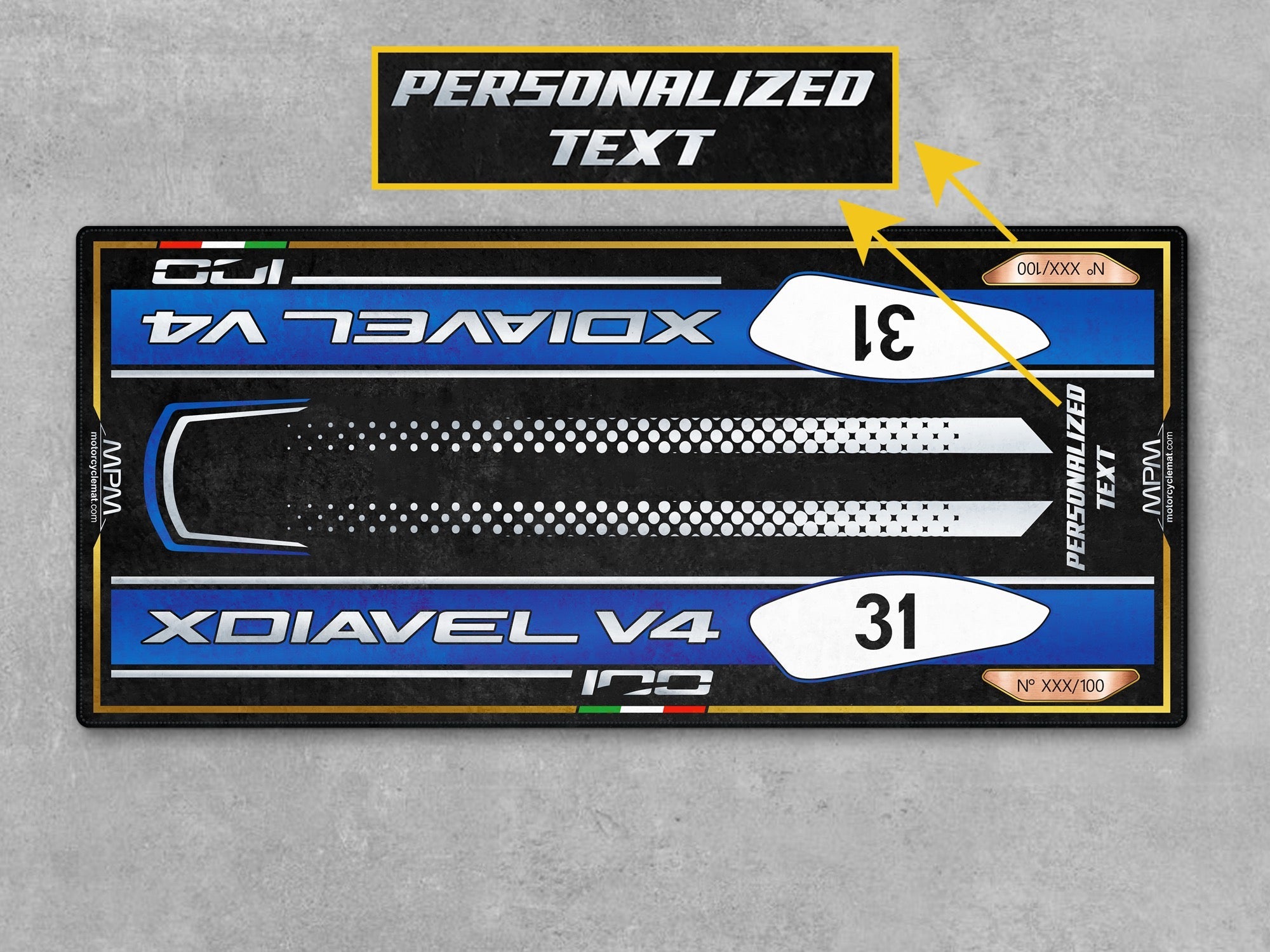 MPM Motorcycle Mat for Ducati XDiavel V4 Collezione 100 - MM4279