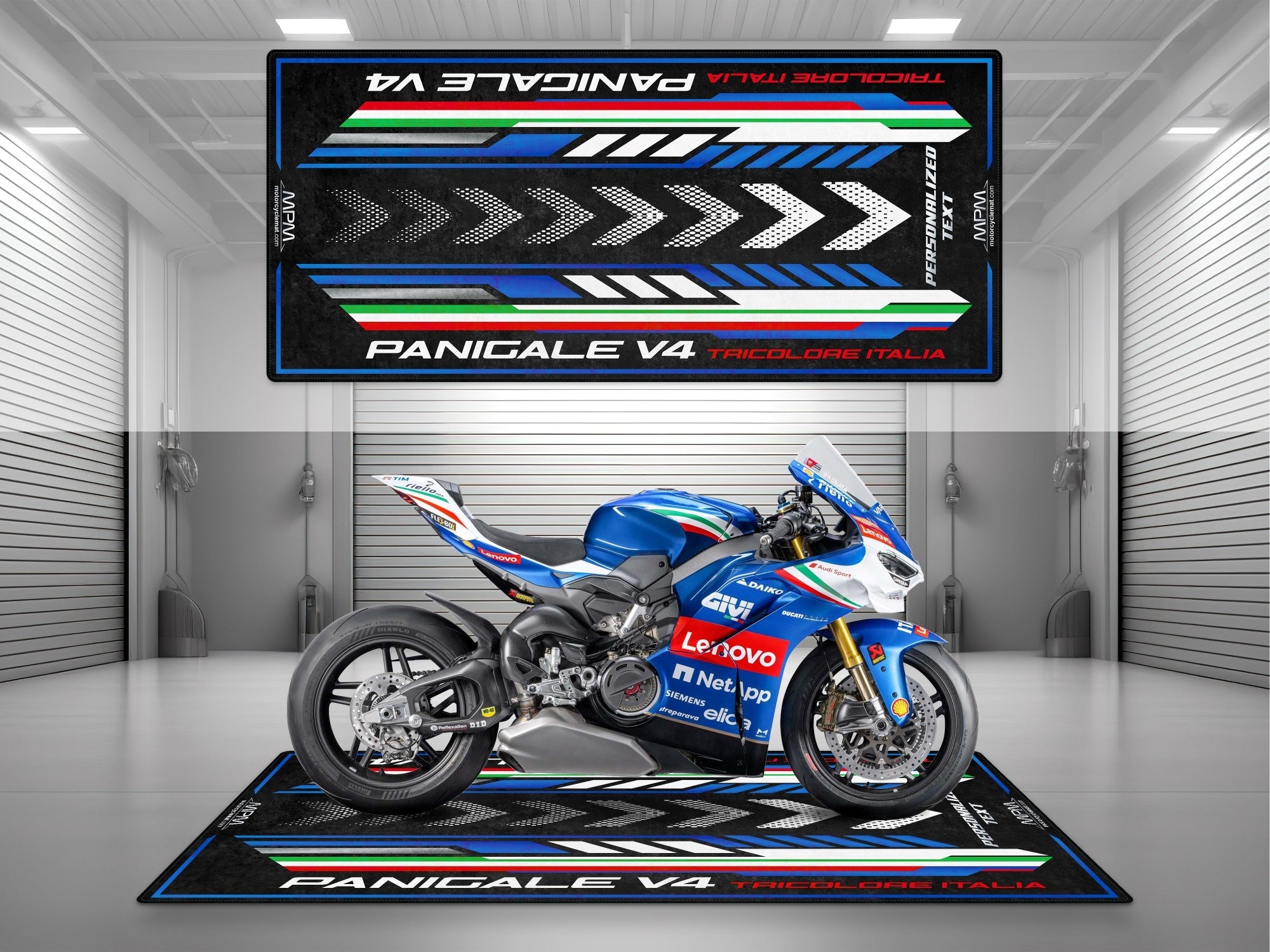 MPM Motorcycle Mat for Ducati Panigale V4 Tricolore Italia - MM4205