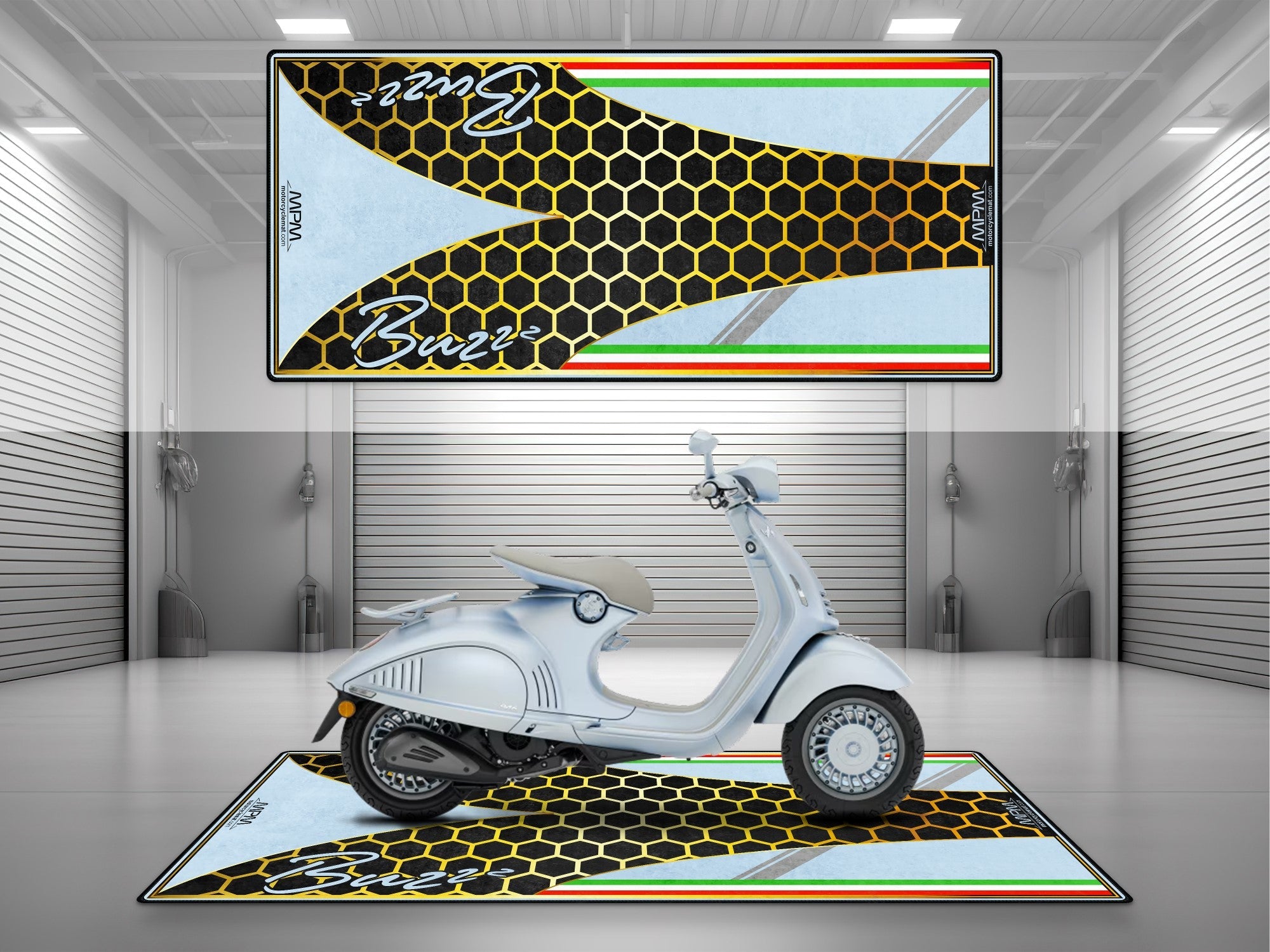 MPM Motorcycle Mat for Vespa Buzzz Design - U1101