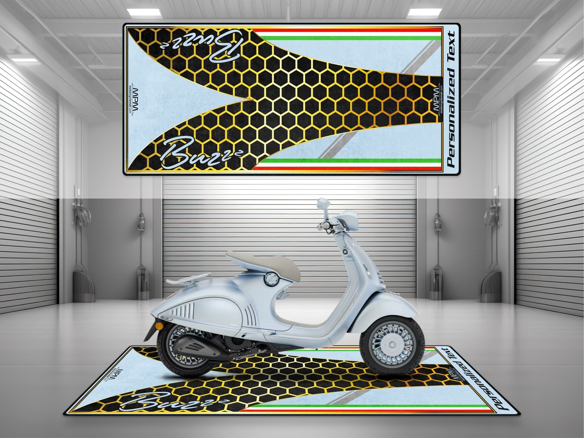 MPM Motorcycle Mat for Vespa Buzzz Design - U1101