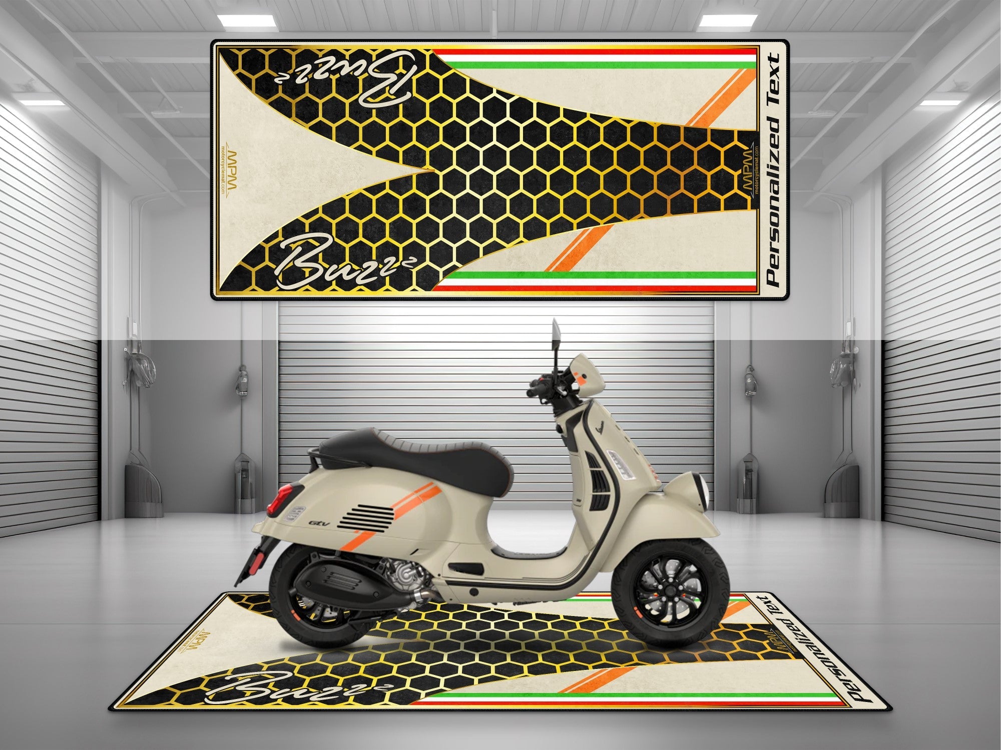 MPM Motorcycle Mat for Vespa Buzzz Design - U1101
