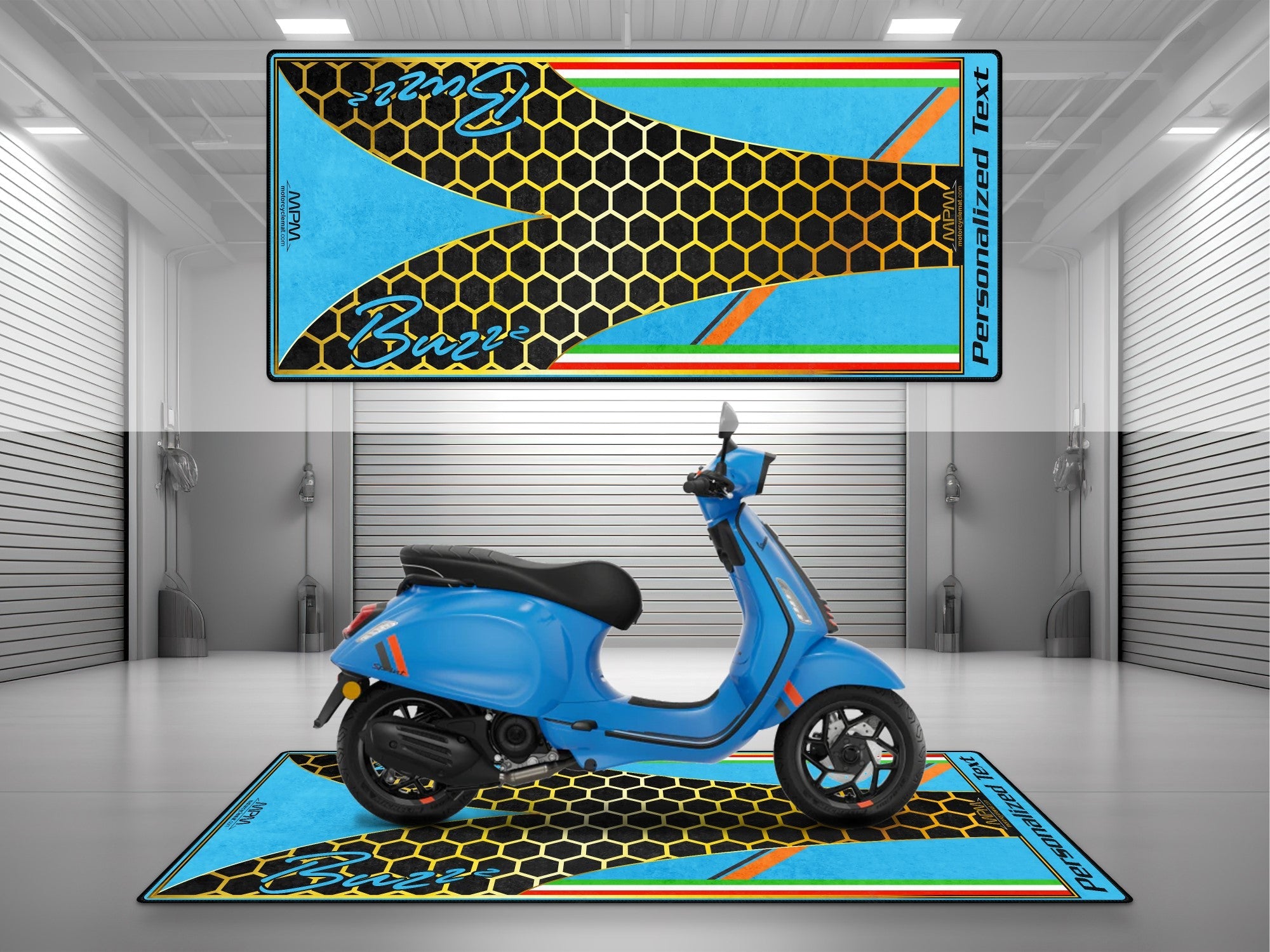 MPM Motorcycle Mat for Vespa Buzzz Design - U1101