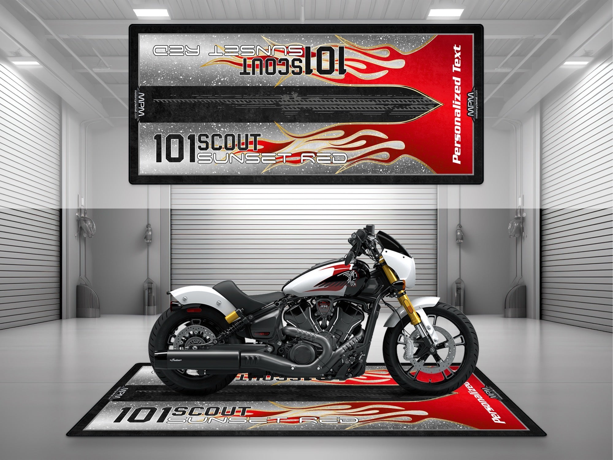 MPM Motorcycle Mat for Indian 101 Scout Bobber - U303