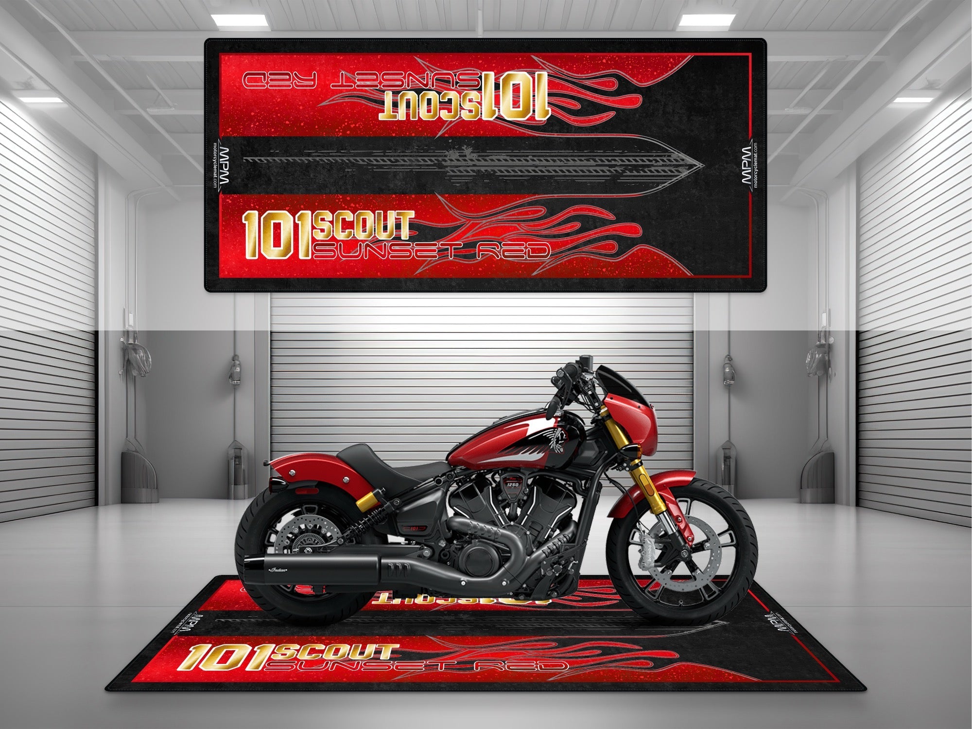 MPM Motorcycle Mat for Indian 101 Scout Bobber - U303