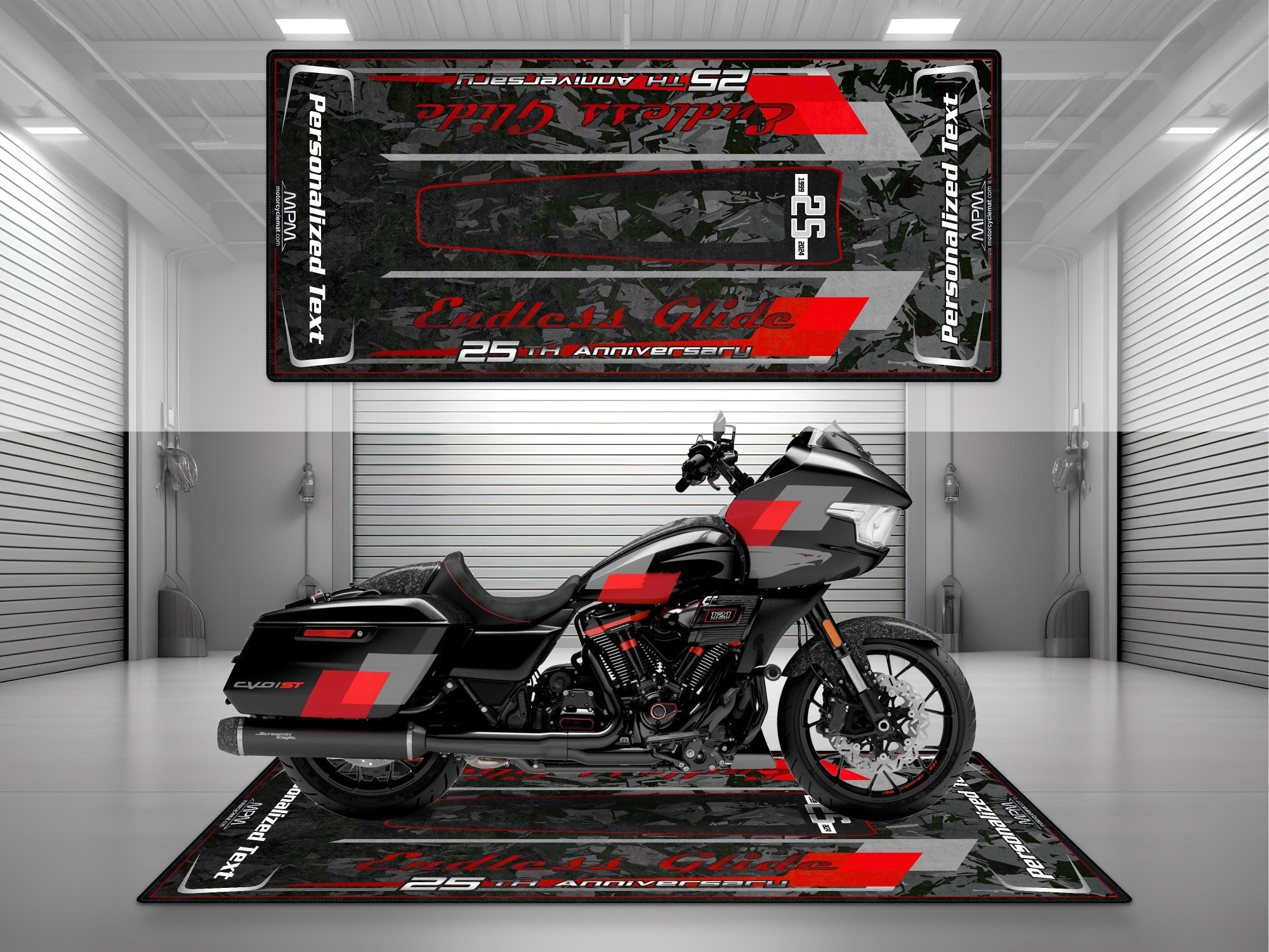 MPM Motorcycle Mat for Cruiser Motorcycle 25th Anniversary - U1201