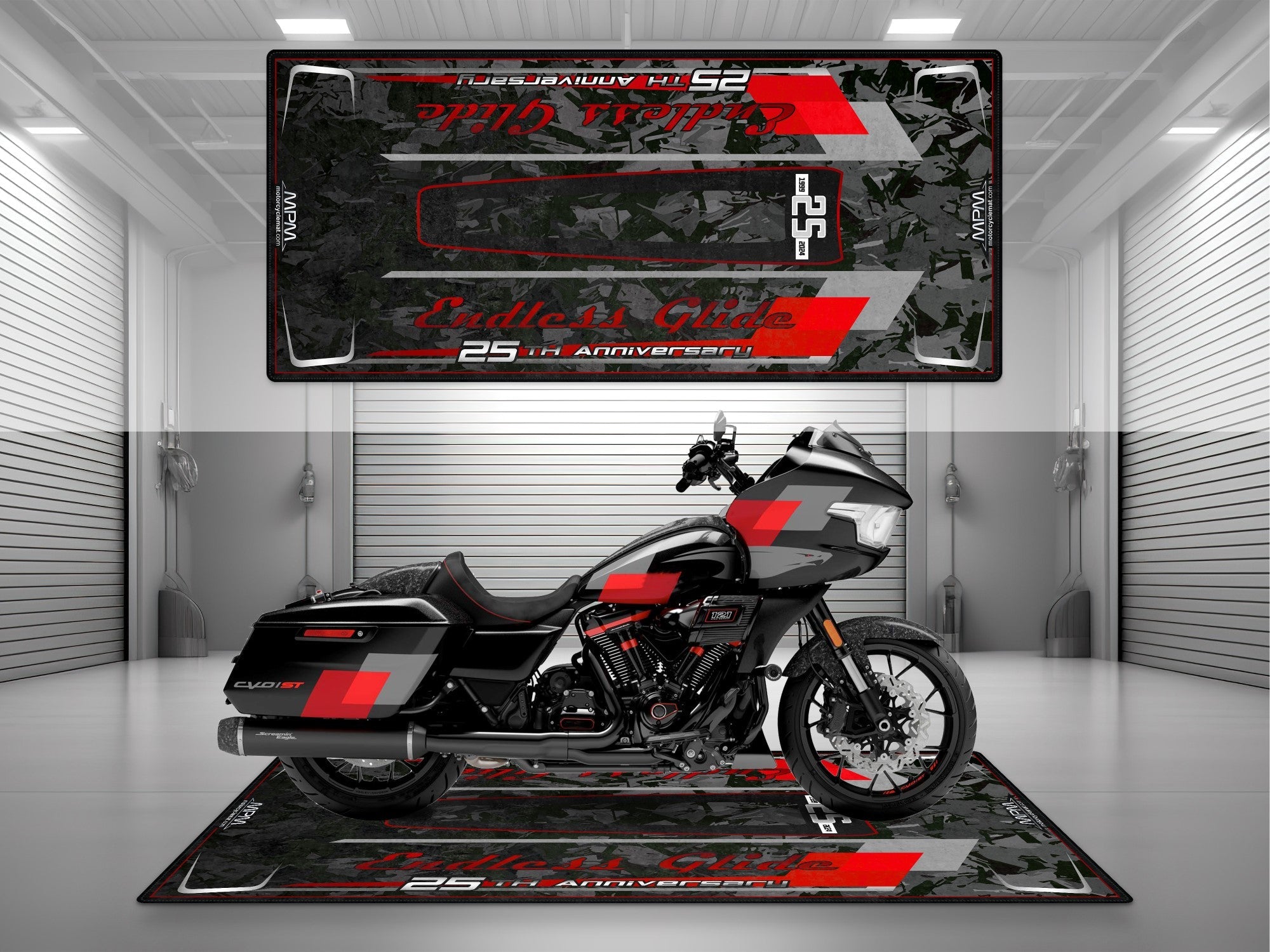 MPM Motorcycle Mat for Cruiser Motorcycle 25th Anniversary - U1201