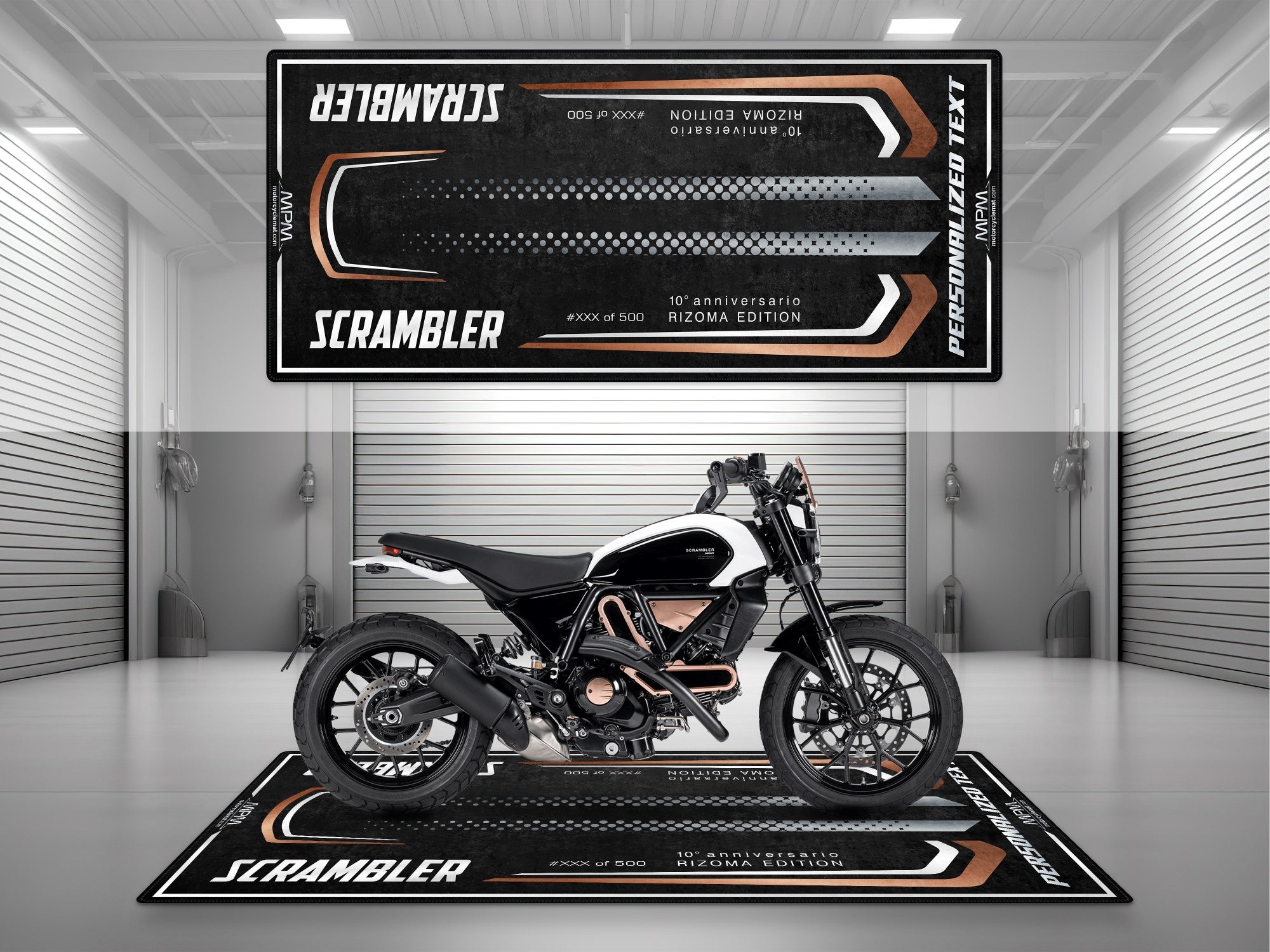 MPM Motorcycle Mat for Scrambler 10th Anniversary Rizoma Edition - MM4207
