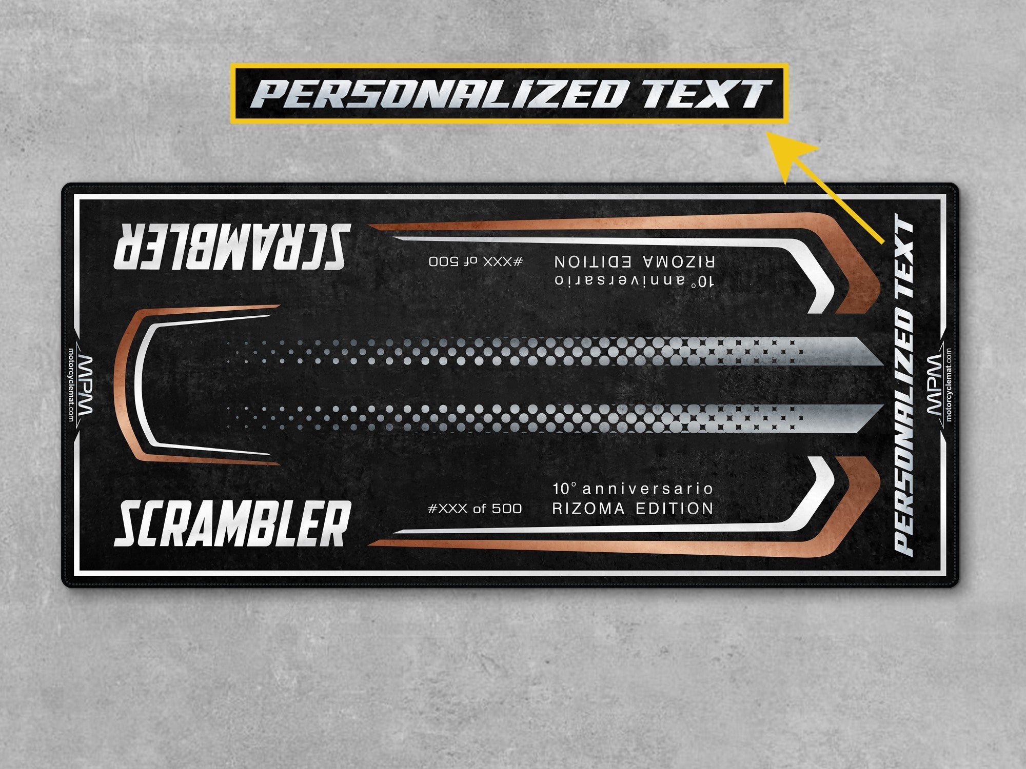 MPM Motorcycle Mat for Scrambler 10th Anniversary Rizoma Edition - MM4207