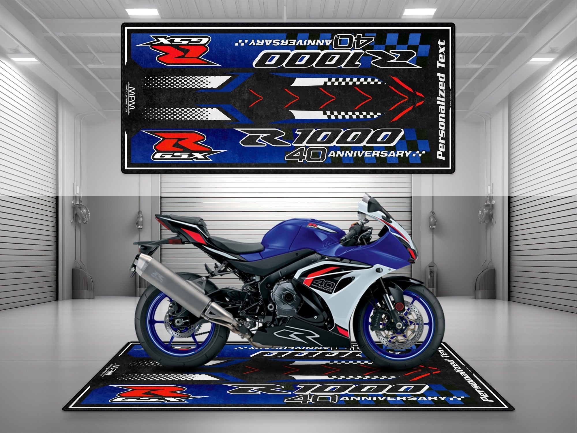 MPM Motorcycle Mat for Suzuki GSX-R1000 40th Anniversary - U102