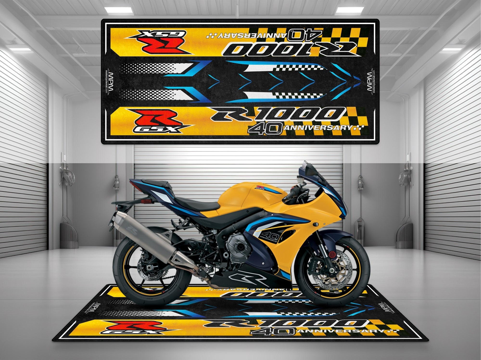 MPM Motorcycle Mat for Suzuki GSX-R1000 40th Anniversary - U102