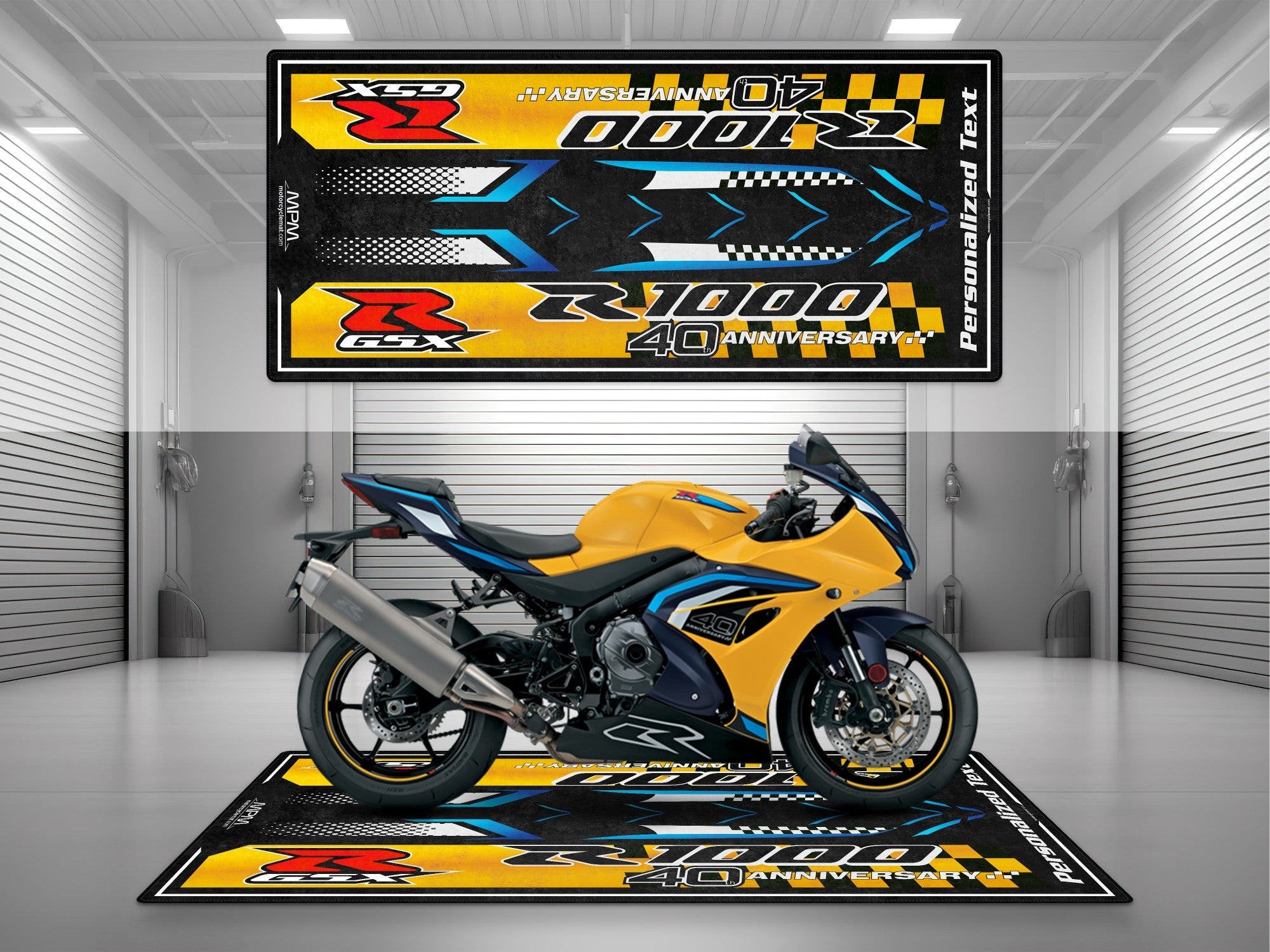 MPM Motorcycle Mat for Suzuki GSX-R1000 40th Anniversary - U102