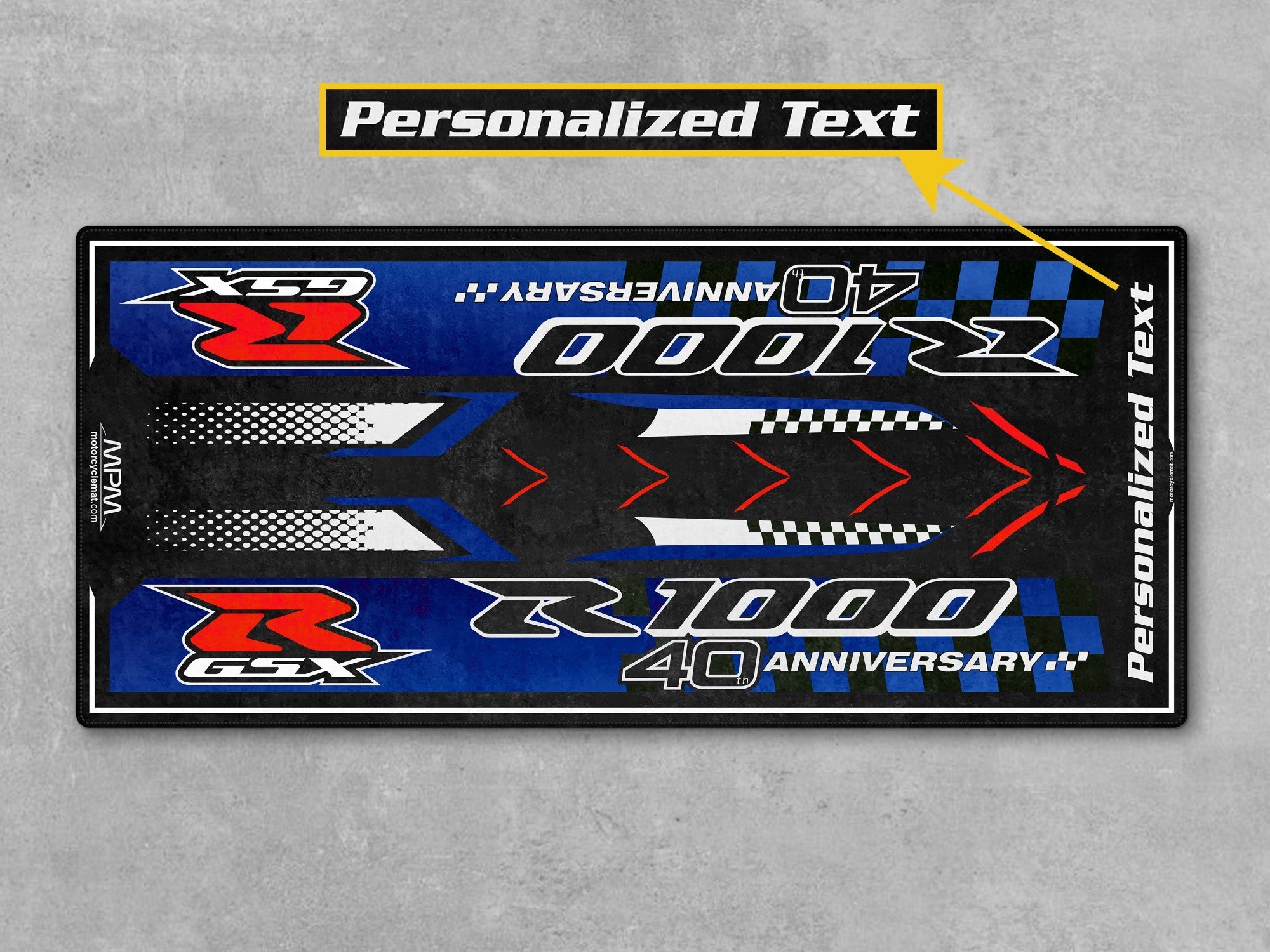 MPM Motorcycle Mat for Suzuki GSX-R1000 40th Anniversary - U102