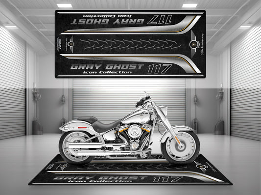 MPM Motorcycle Mat for Cruiser Motorcycle "Gray Ghost Icon Collection 35th Anniversary" - MM4210