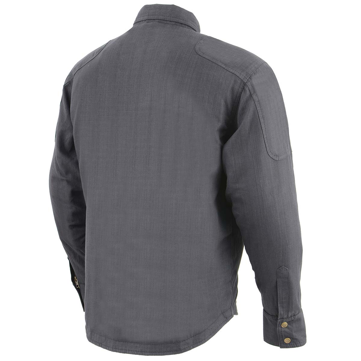 MPM1622 Men's Black Waxy CE Armored Denim Long Sleeve Shirt Reinforced w/ Aramid Fibers