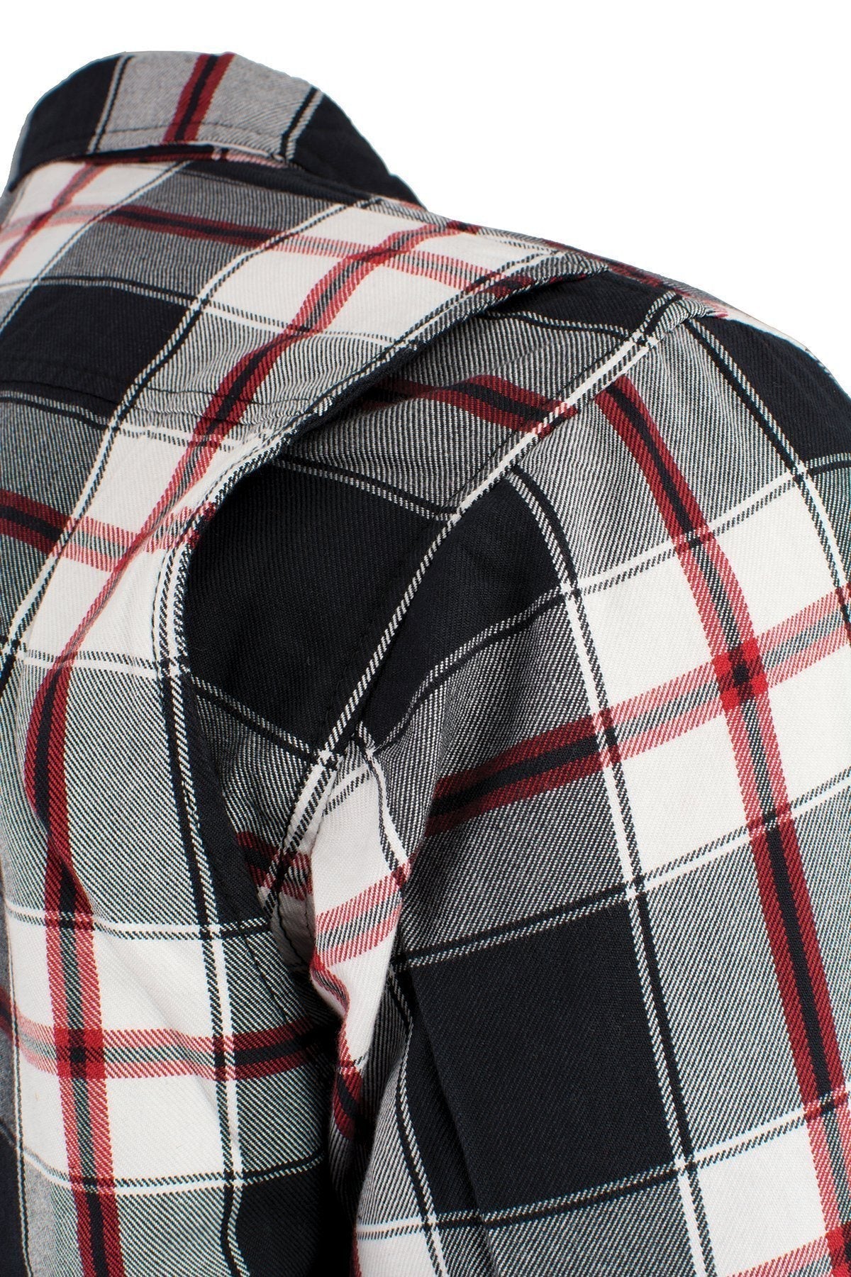 MPM1625 Men's Plaid Flannel Biker Shirt with CE Approved Armor - Reinforced w/ Aramid Fibers