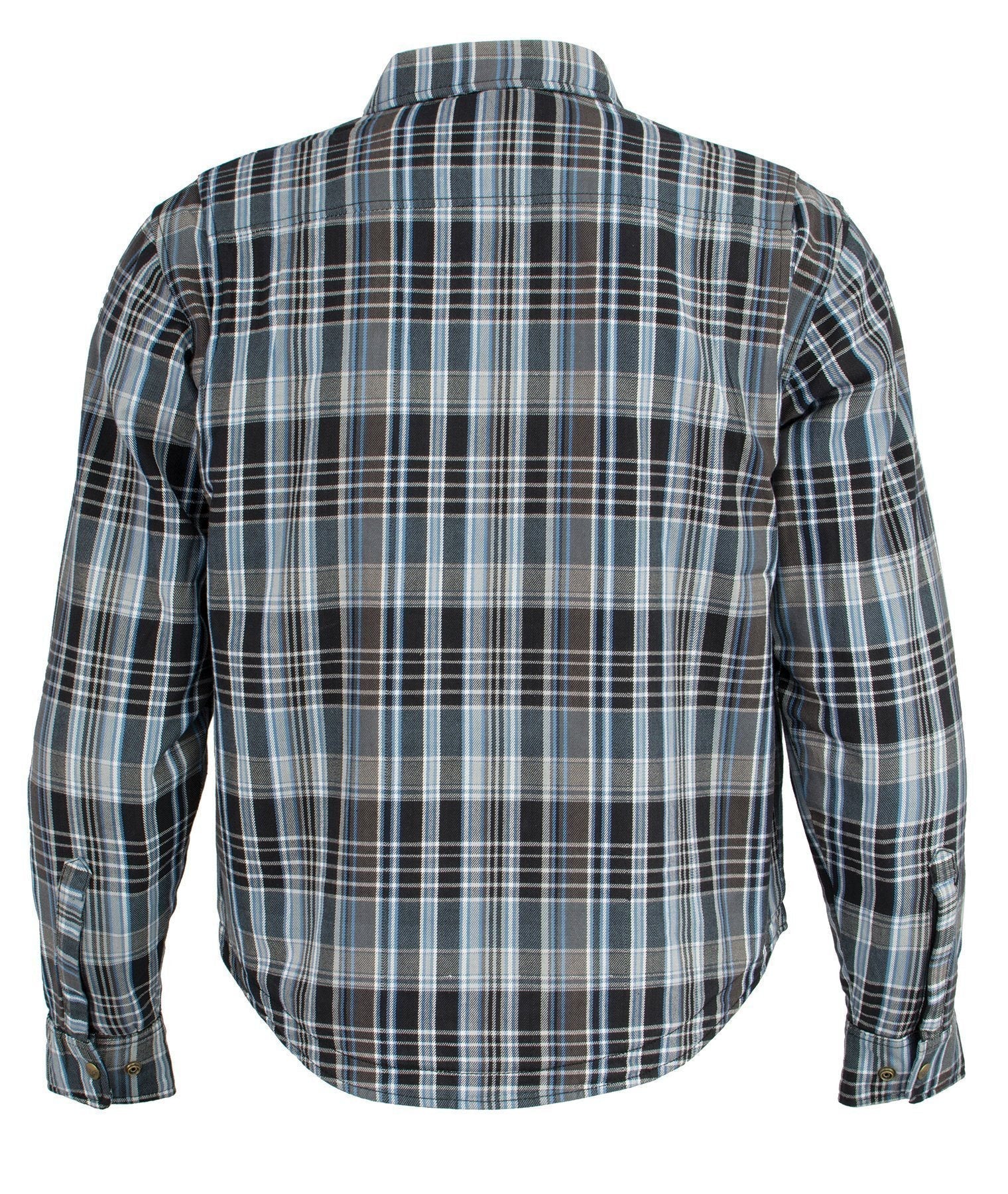 MPM1626 Men's Plaid Flannel Biker Shirt with CE Approved Armor - Reinforced w/ Aramid Fiber