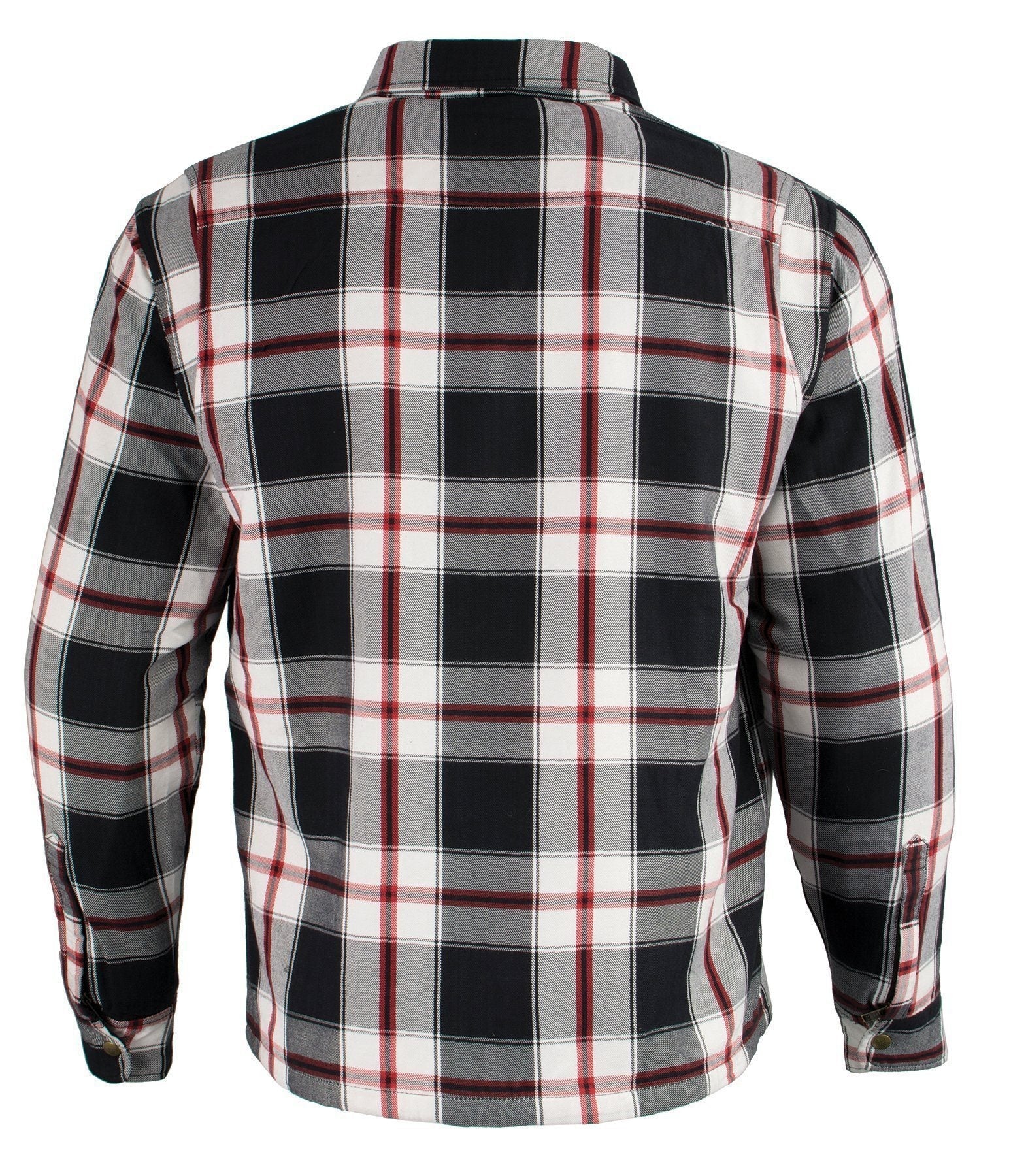 MPM1635 Men's Plaid Flannel Biker Shirt with CE Approved Armor - Reinforced w/ Aramid Fiber