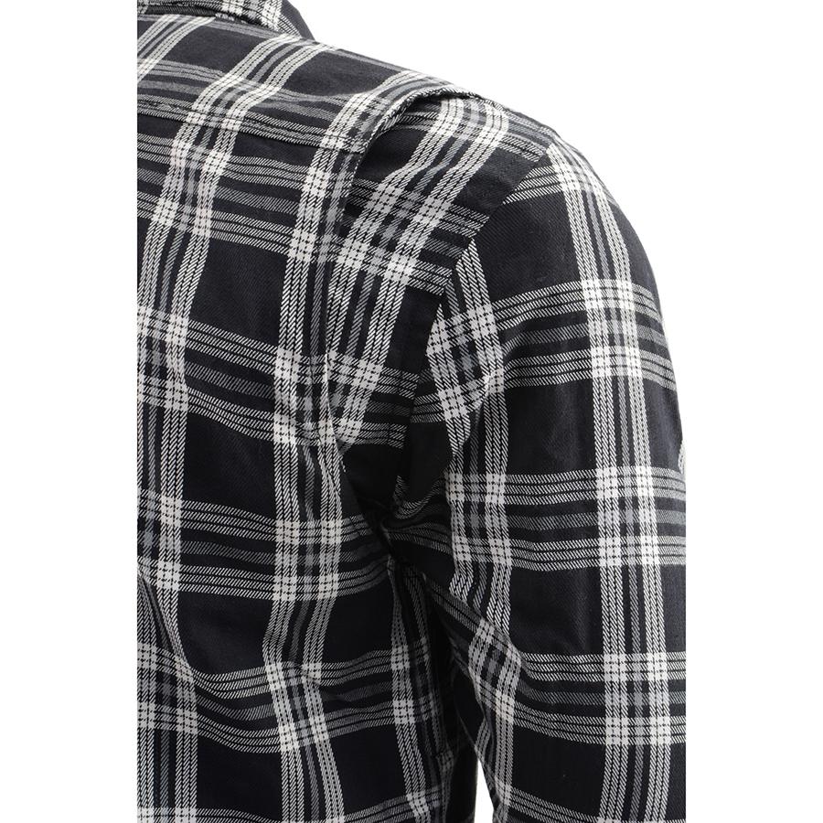 MPM1646 Men's Plaid Flannel Biker Shirt with CE Approved Armor - Reinforced w/ Aramid Fiber