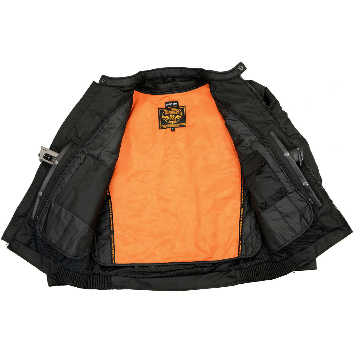 MPM1740 Men's Black Vented Textile Jacket with Reflective Stripes