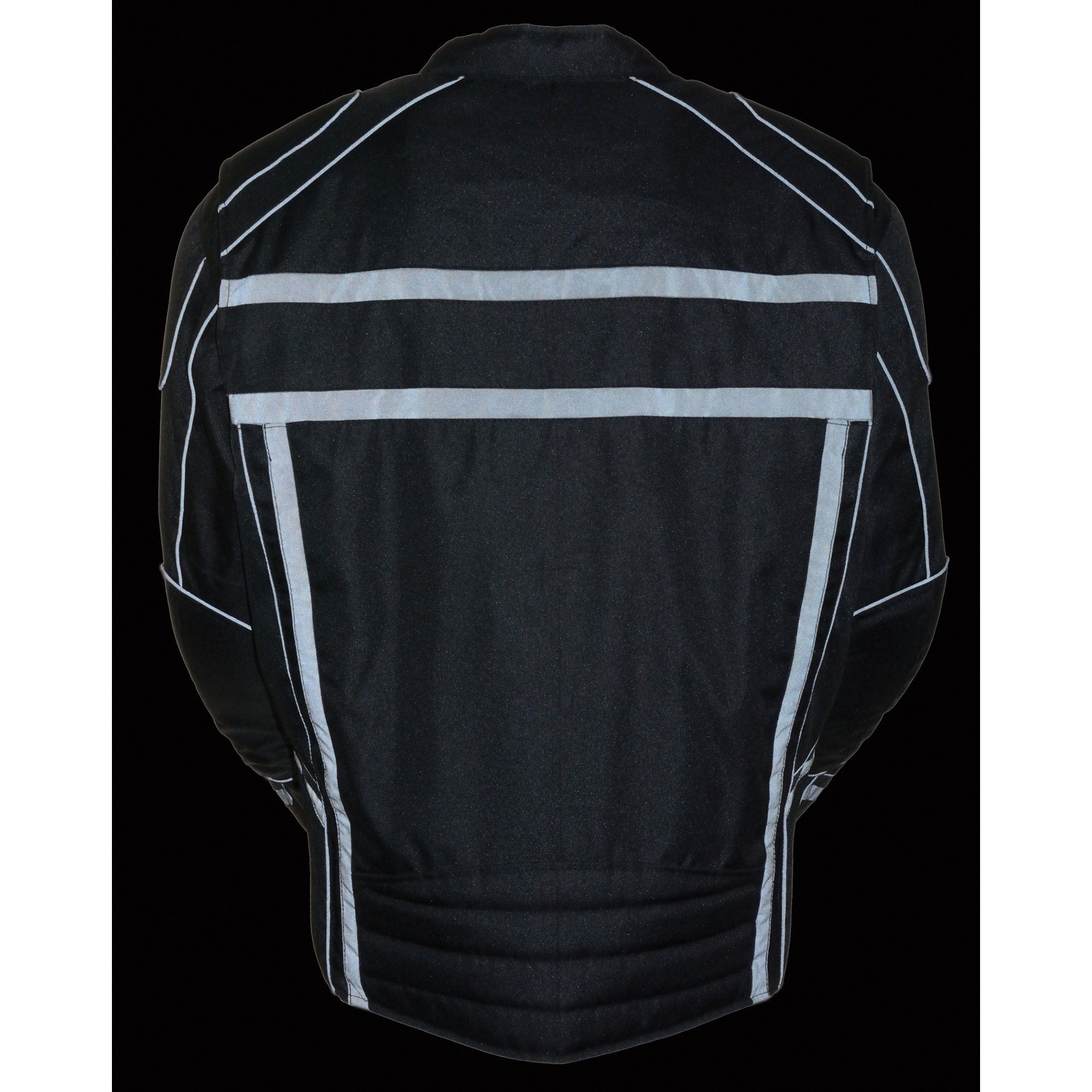 MPM1740 Men's Black Vented Textile Jacket with Reflective Stripes