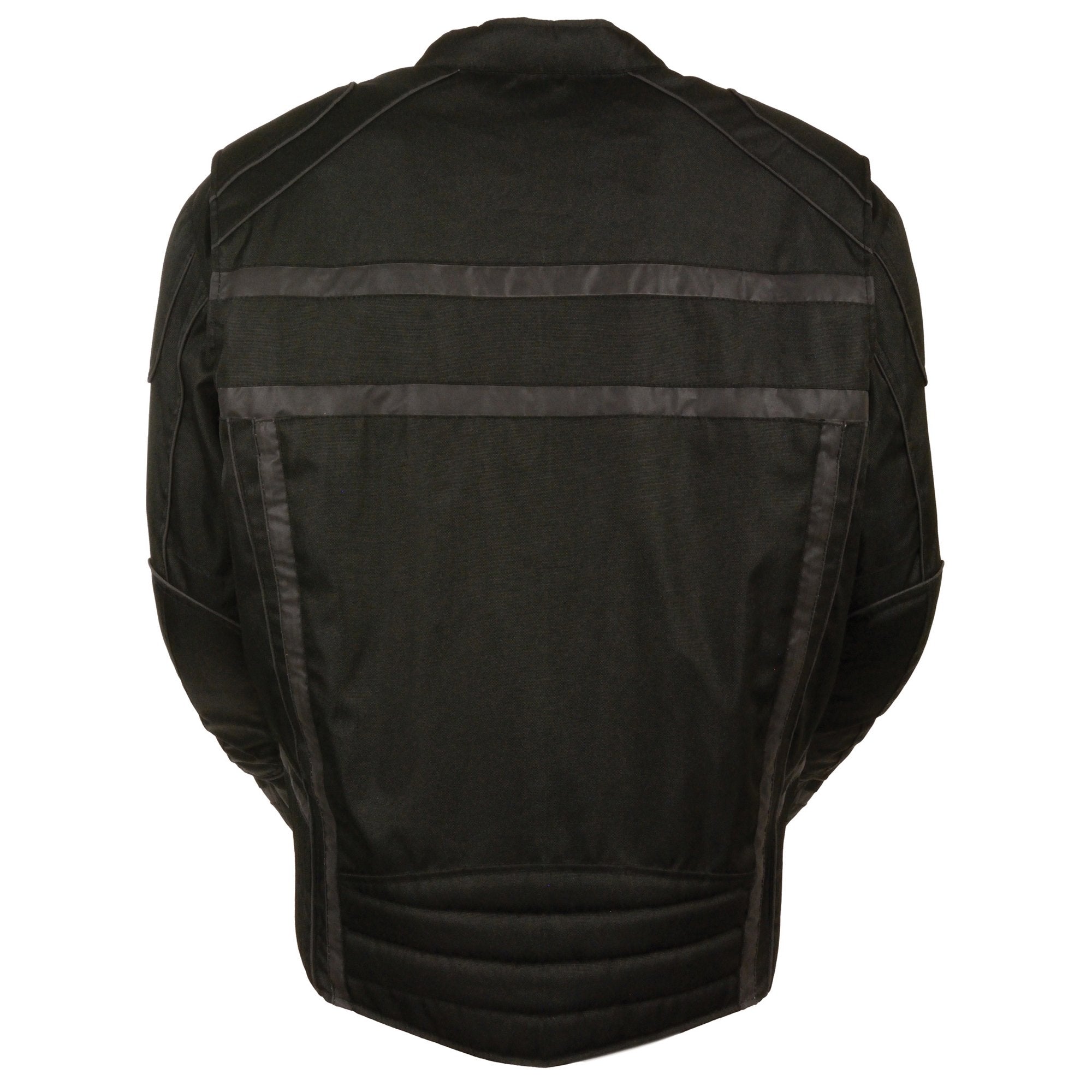 MPM1740 Men's Black Vented Textile Jacket with Reflective Stripes