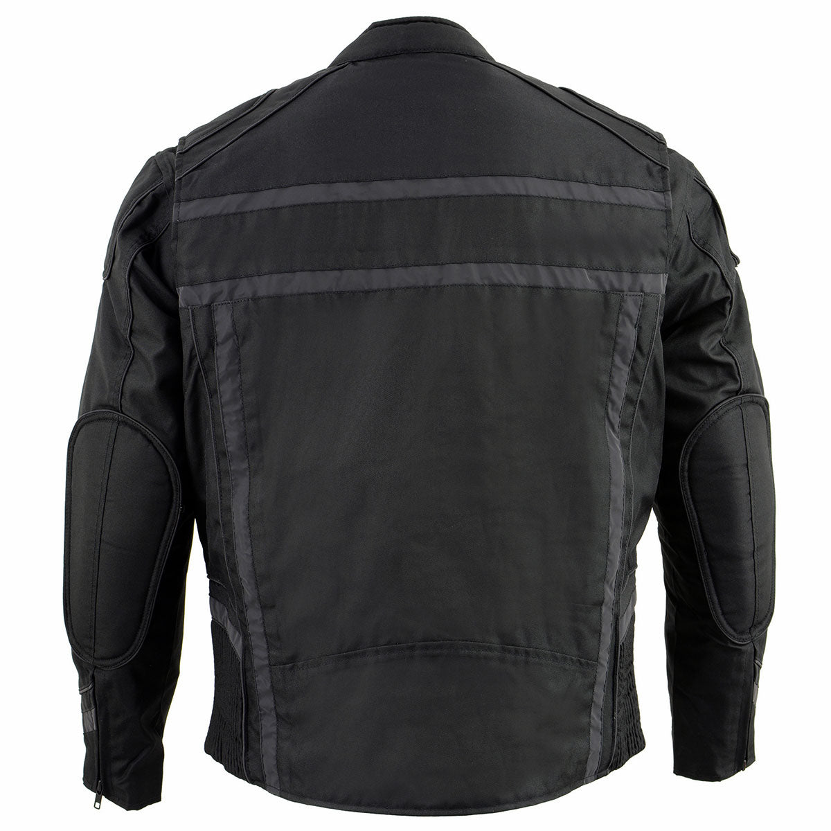 MPM1740 Men's Black Vented Textile Jacket with Reflective Stripes