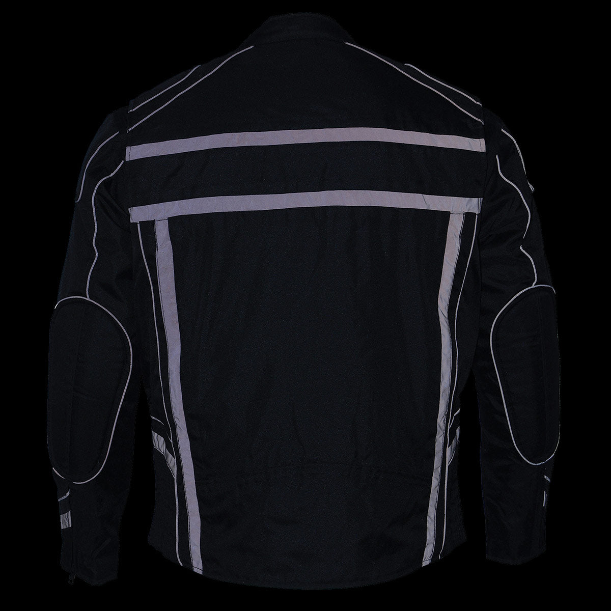 MPM1740 Men's Black Vented Textile Jacket with Reflective Stripes