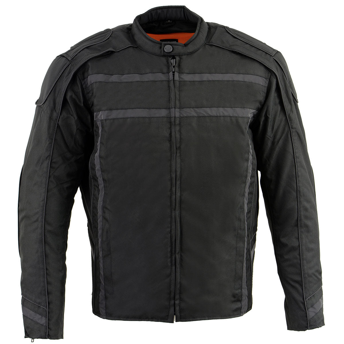 MPM1740 Men's Black Vented Textile Jacket with Reflective Stripes