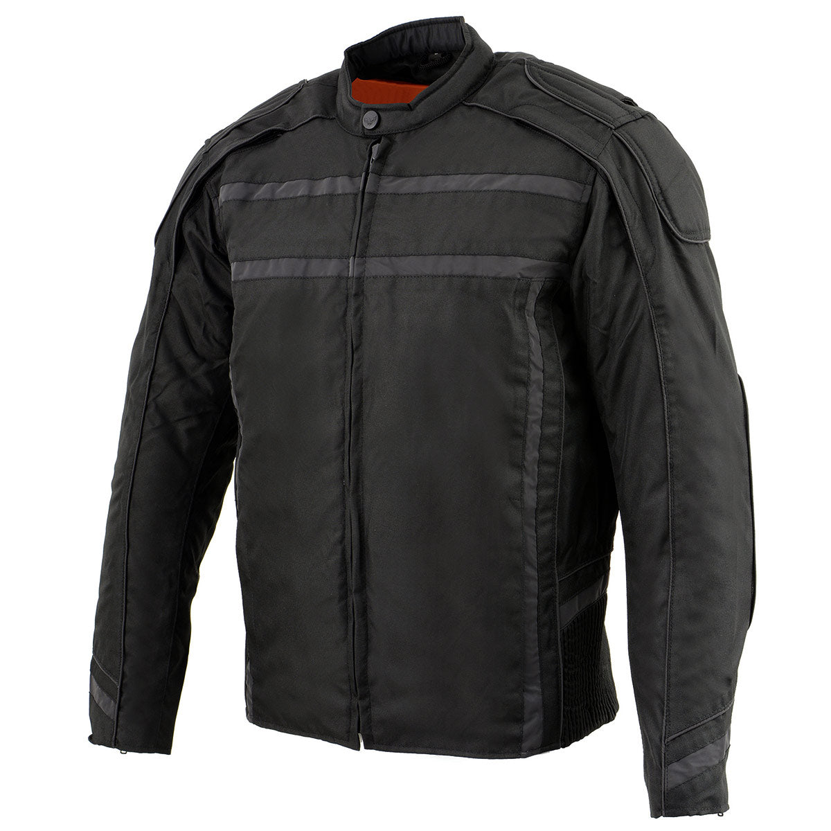 MPM1740 Men's Black Vented Textile Jacket with Reflective Stripes