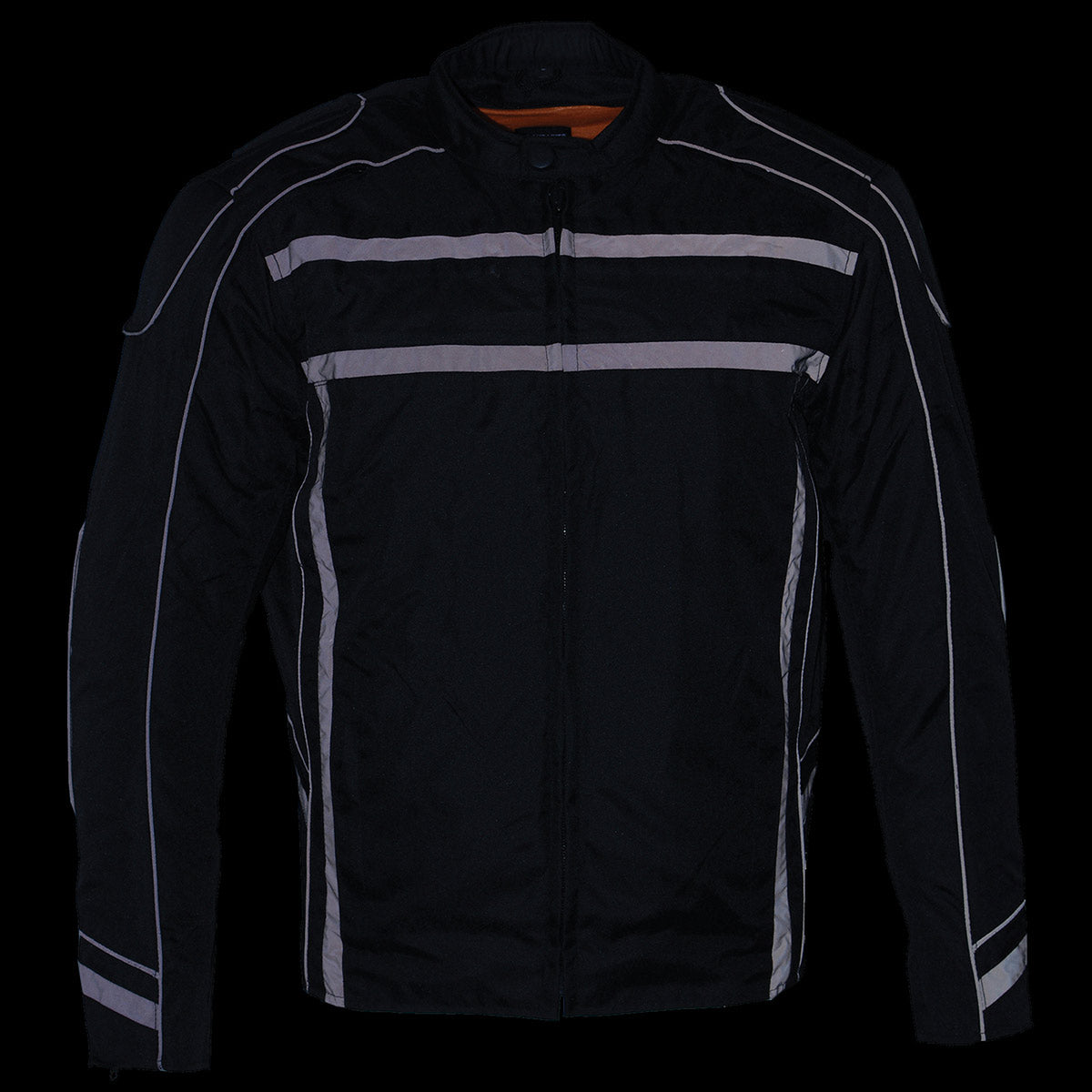 MPM1740 Men's Black Vented Textile Jacket with Reflective Stripes