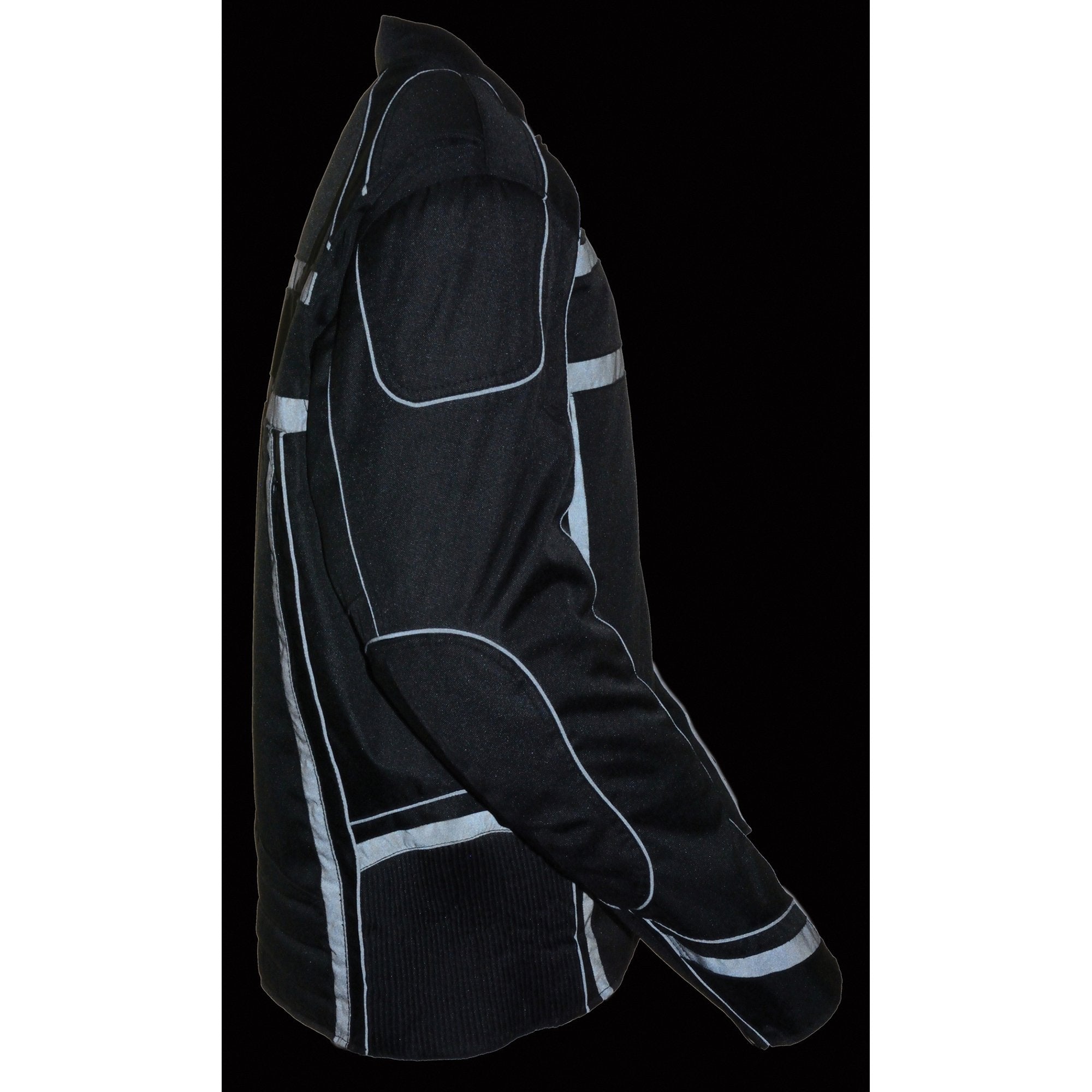 MPM1740 Men's Black Vented Textile Jacket with Reflective Stripes