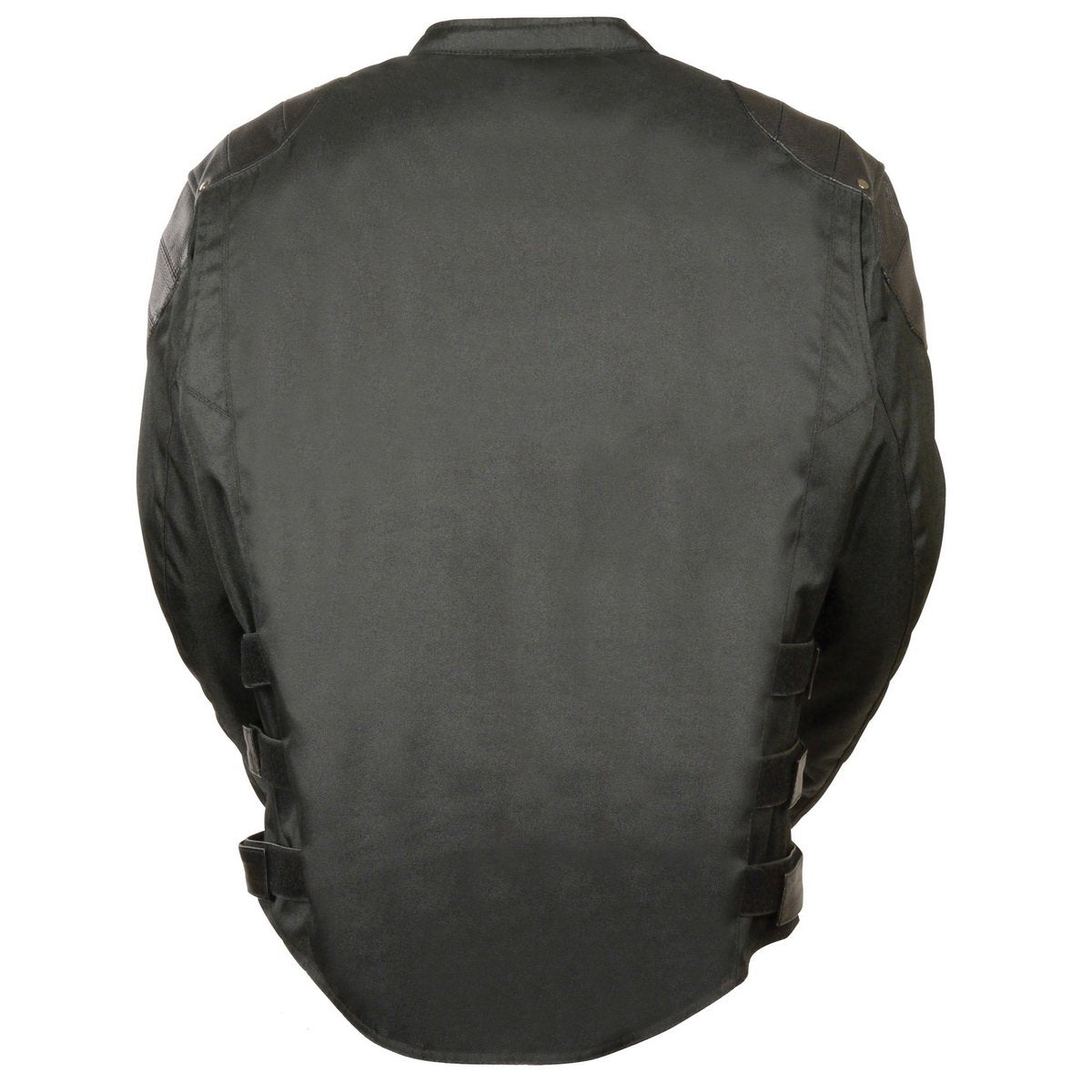 MPM1755 Men's 'Assault Style' Black Leather and Textile M/C Jacket