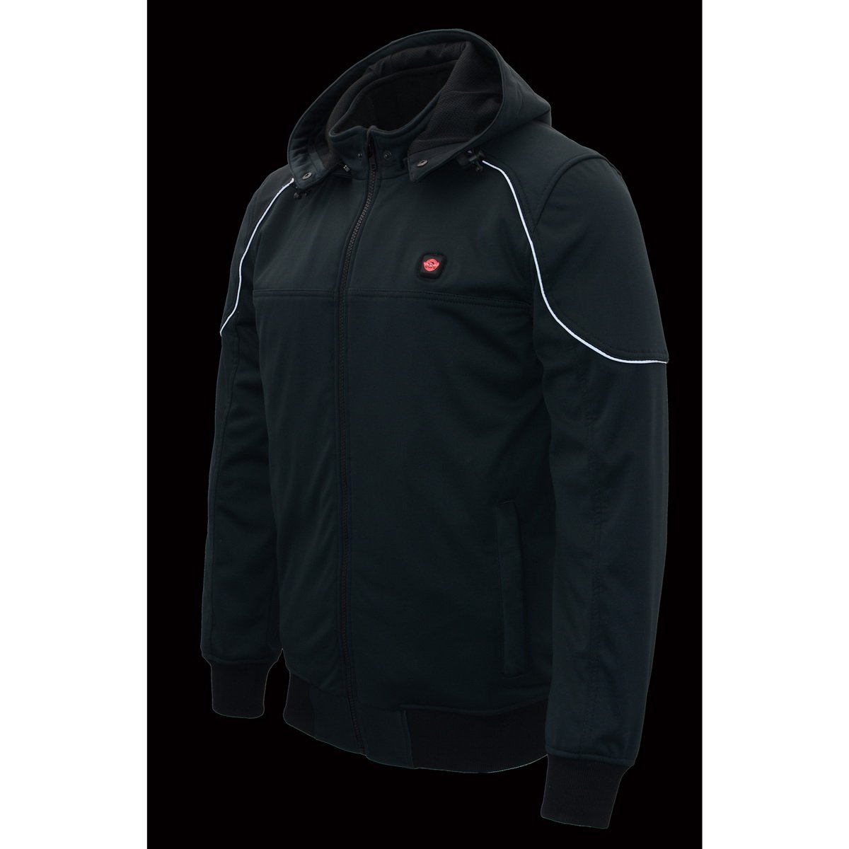 Nexgen Heat MPM1761SET Men’s Black 'Heated' Soft Shell Racing Style Motorcycle Heated Jacket for Riding w/ Battery
