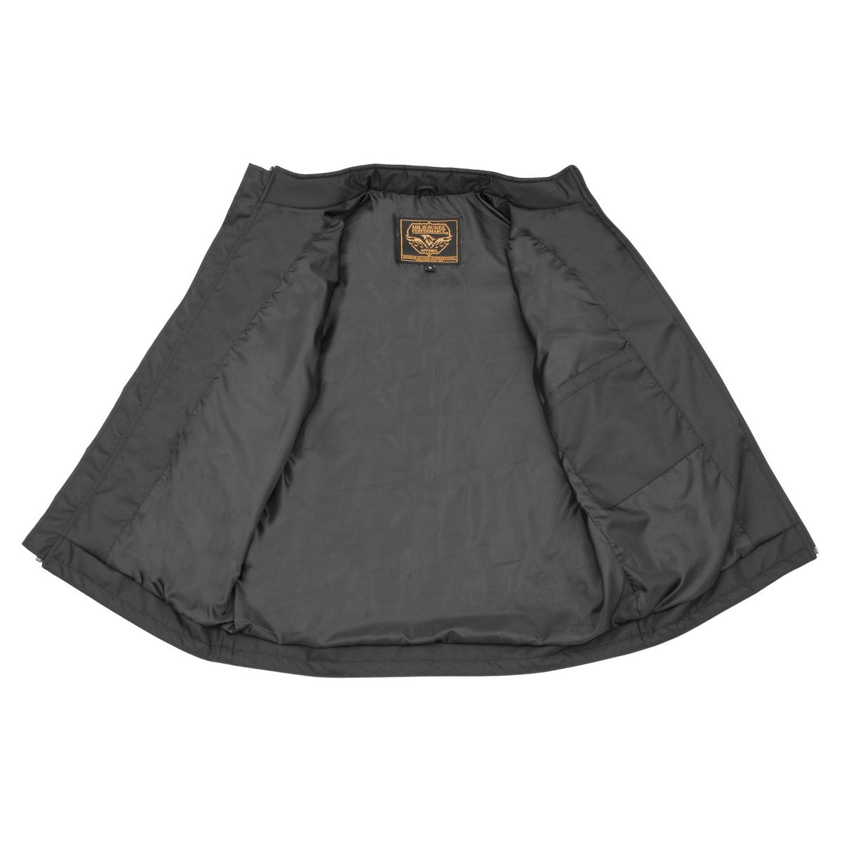 MPM1780 Men's Black Textile and Fleece Combo Jacket with Reflective Piping