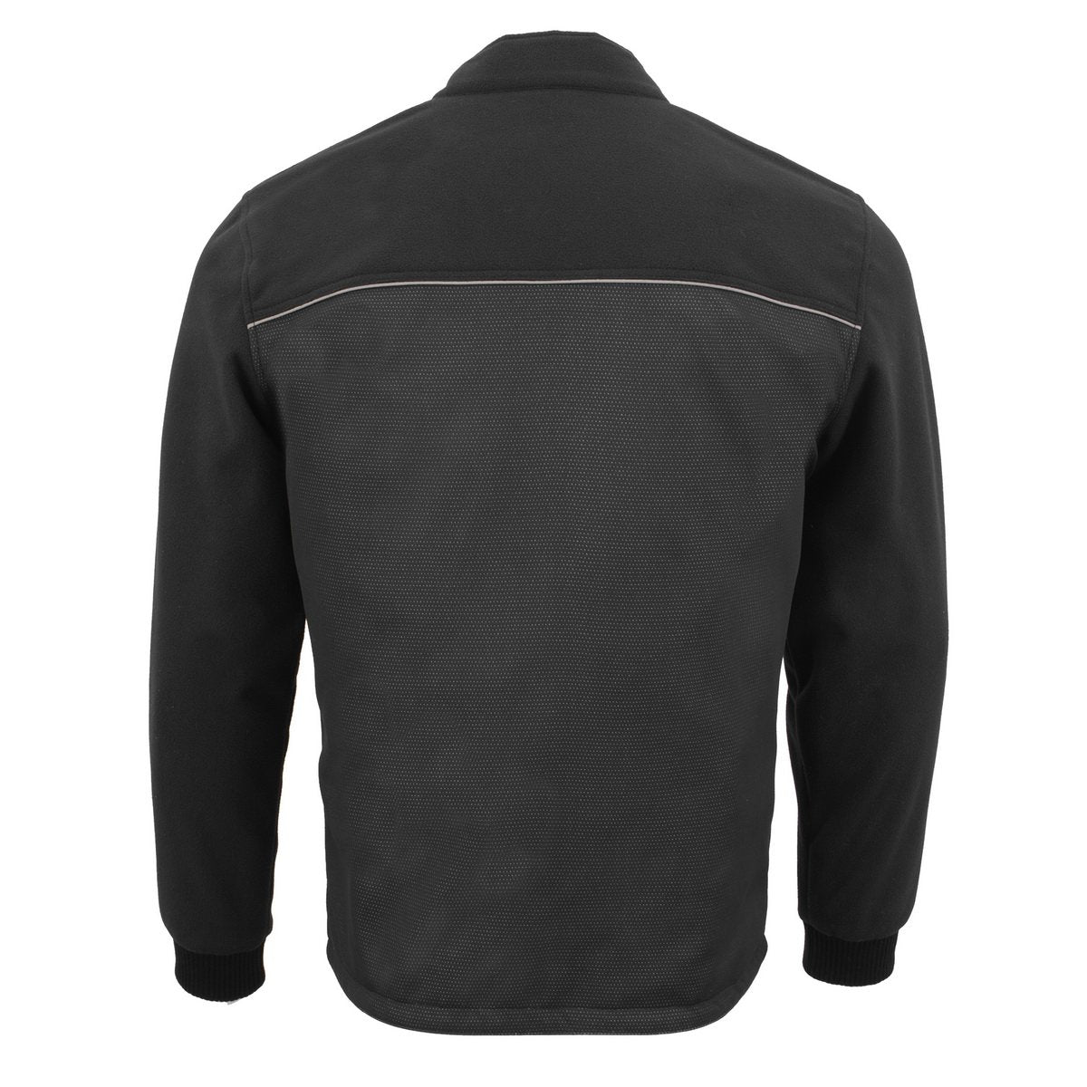 MPM1780 Men's Black Textile and Fleece Combo Jacket with Reflective Piping