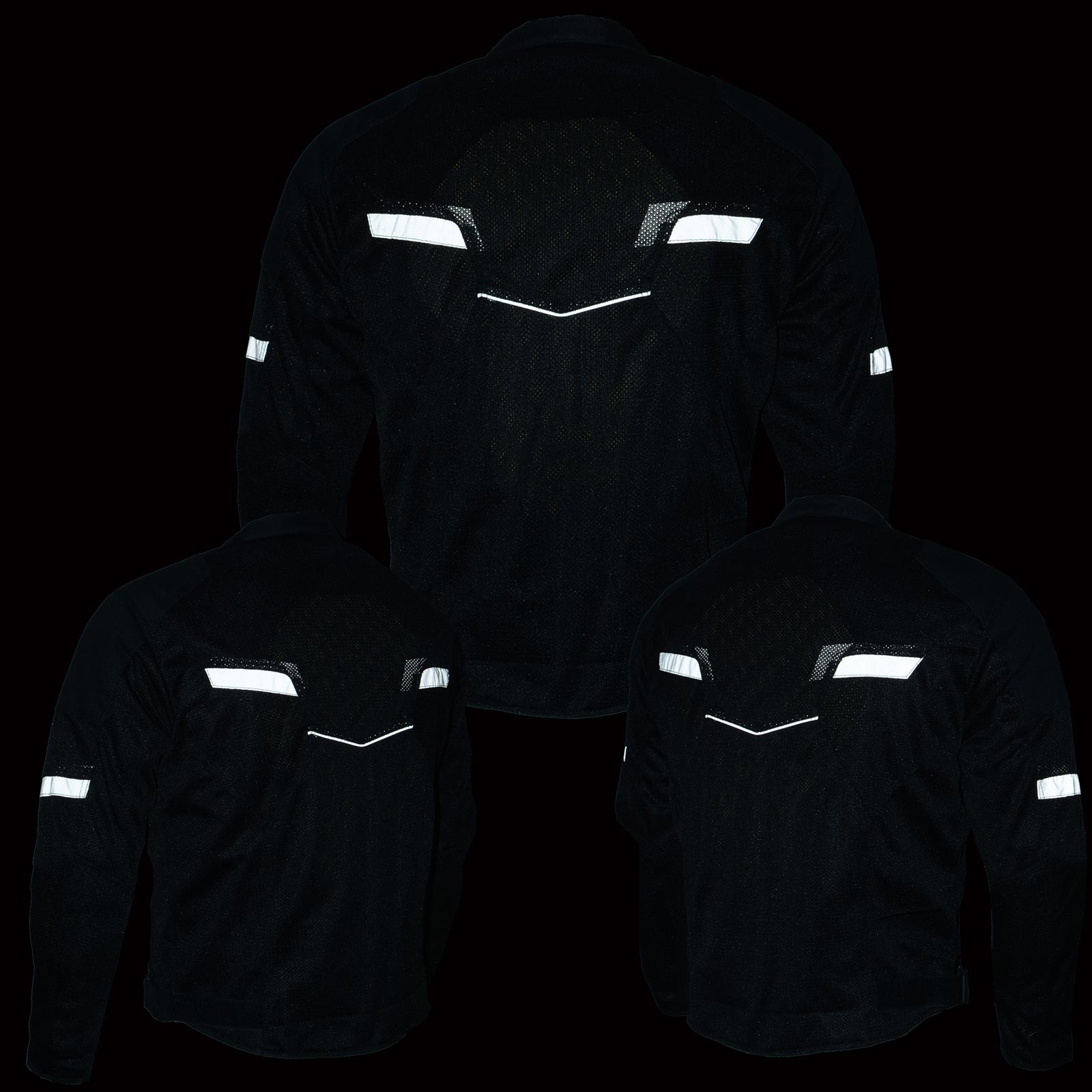 MPM1792 Men's Black CE Armored Textile Motorcycle Jacket- All Season Biker Jacket